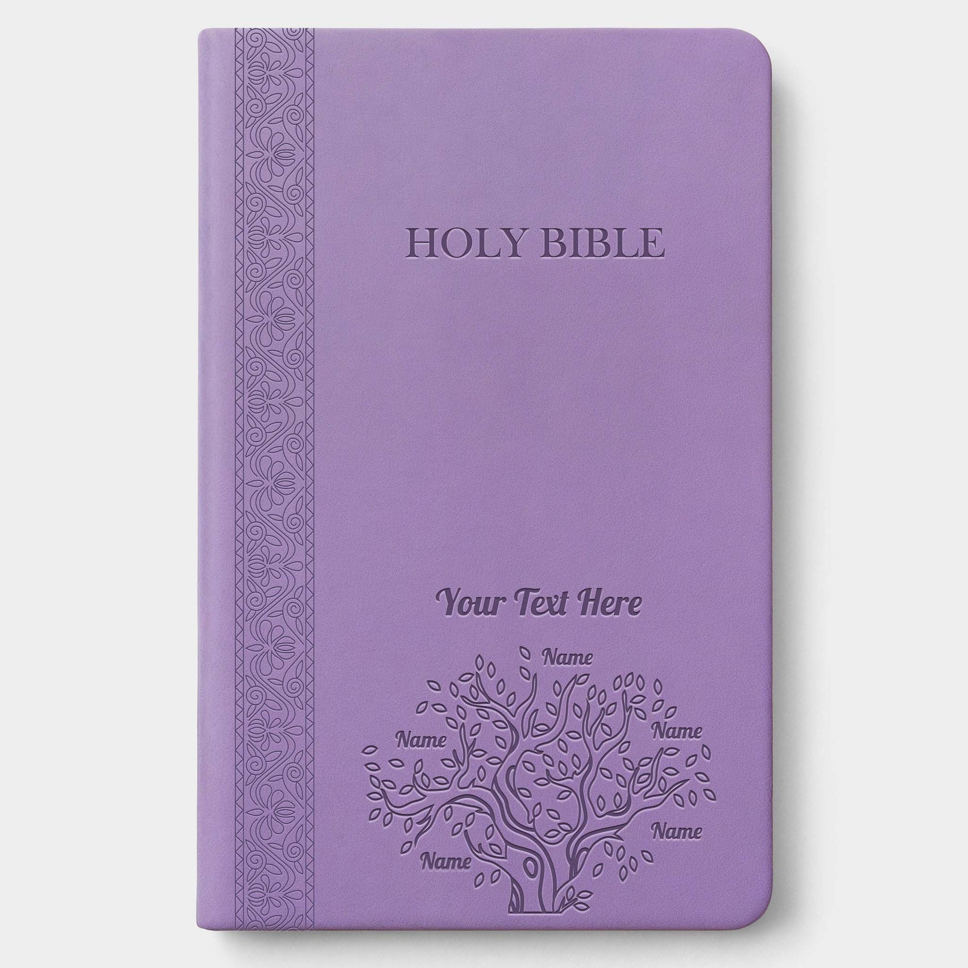 Personalized KJV Bible Lavender Thinline - Red Letter - Engraved Family Tree