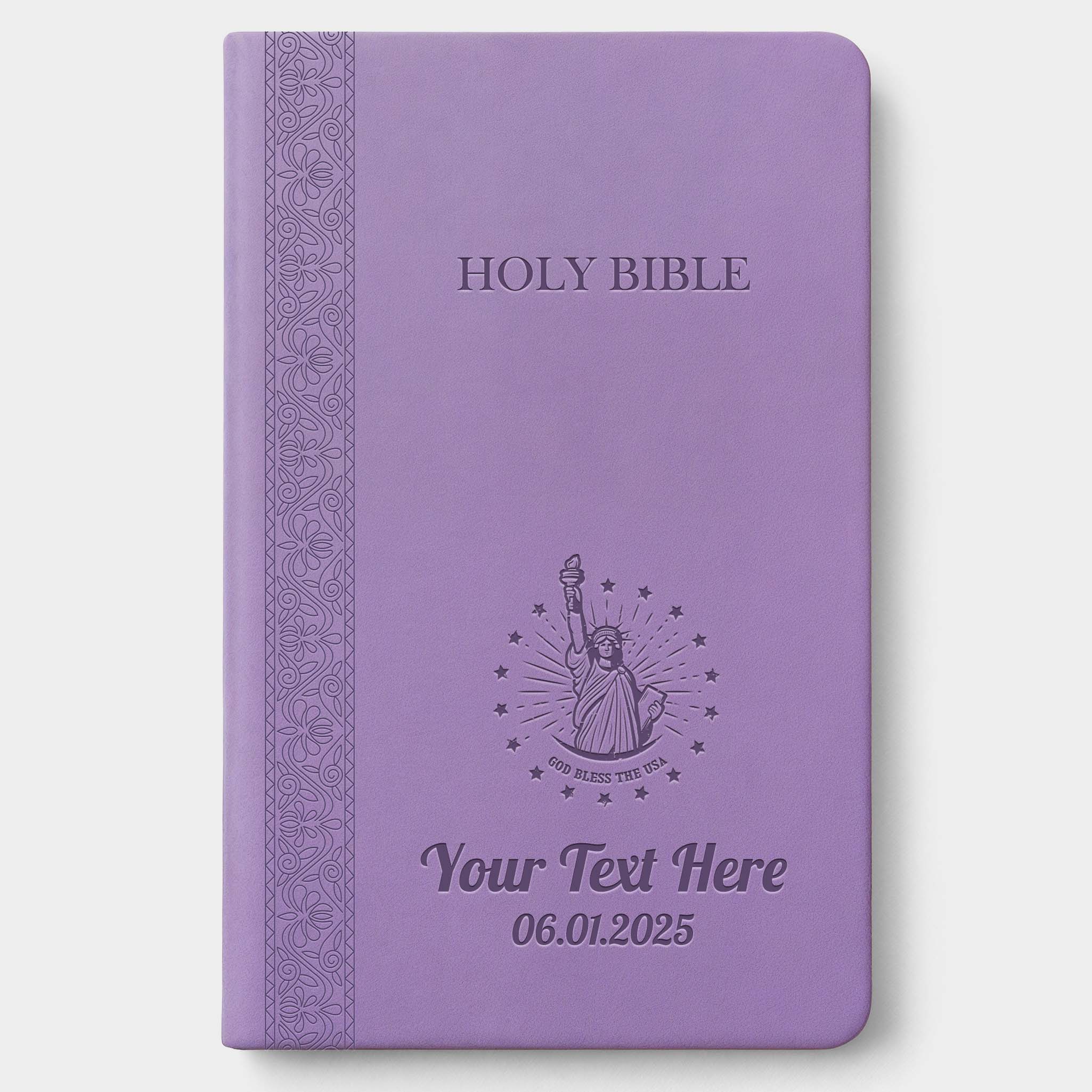 Personalized KJV Bible Lavender Thinline - Engraved USA Patriotic