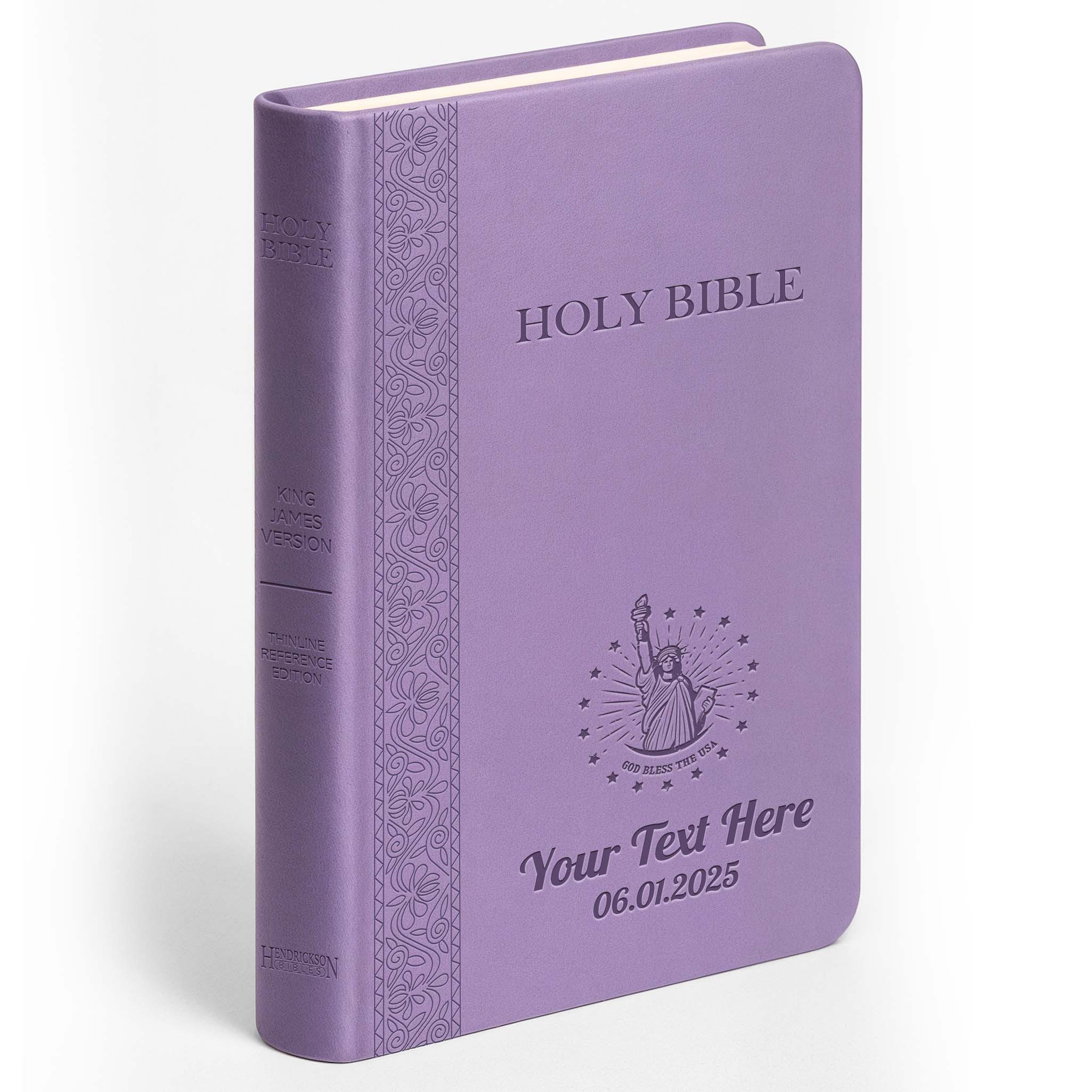 Personalized KJV Bible Lavender Thinline - Engraved USA Patriotic