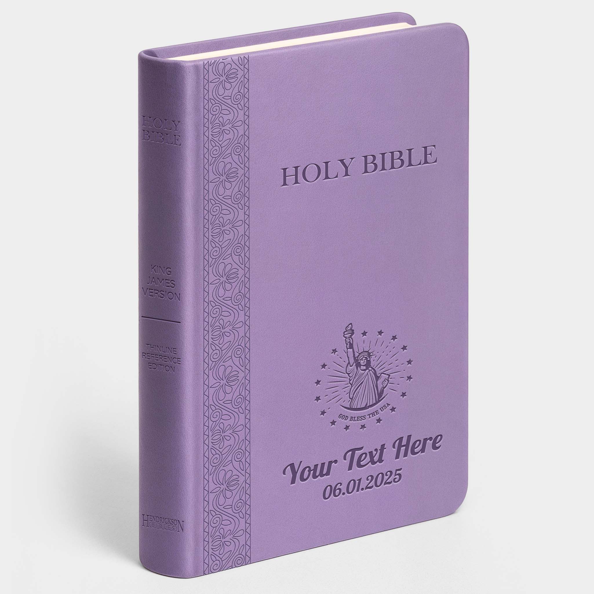 Personalized KJV Bible Lavender Thinline - Engraved USA Patriotic