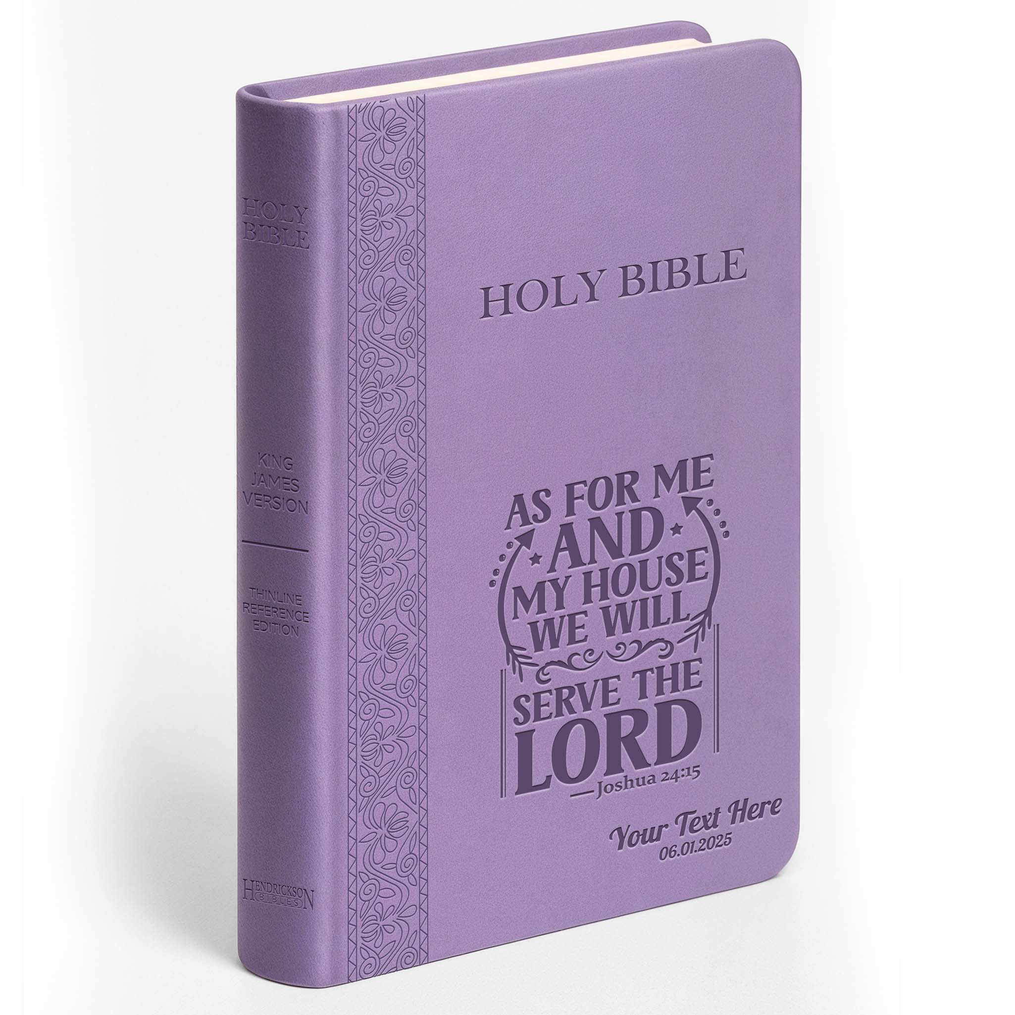 Personalized KJV Bible Lavender Thinline - Engraved Verse