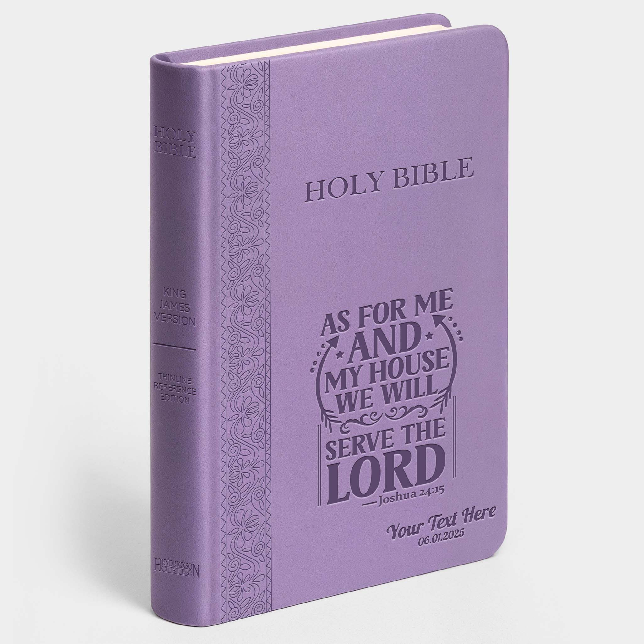 Personalized KJV Bible Lavender Thinline - Engraved Verse