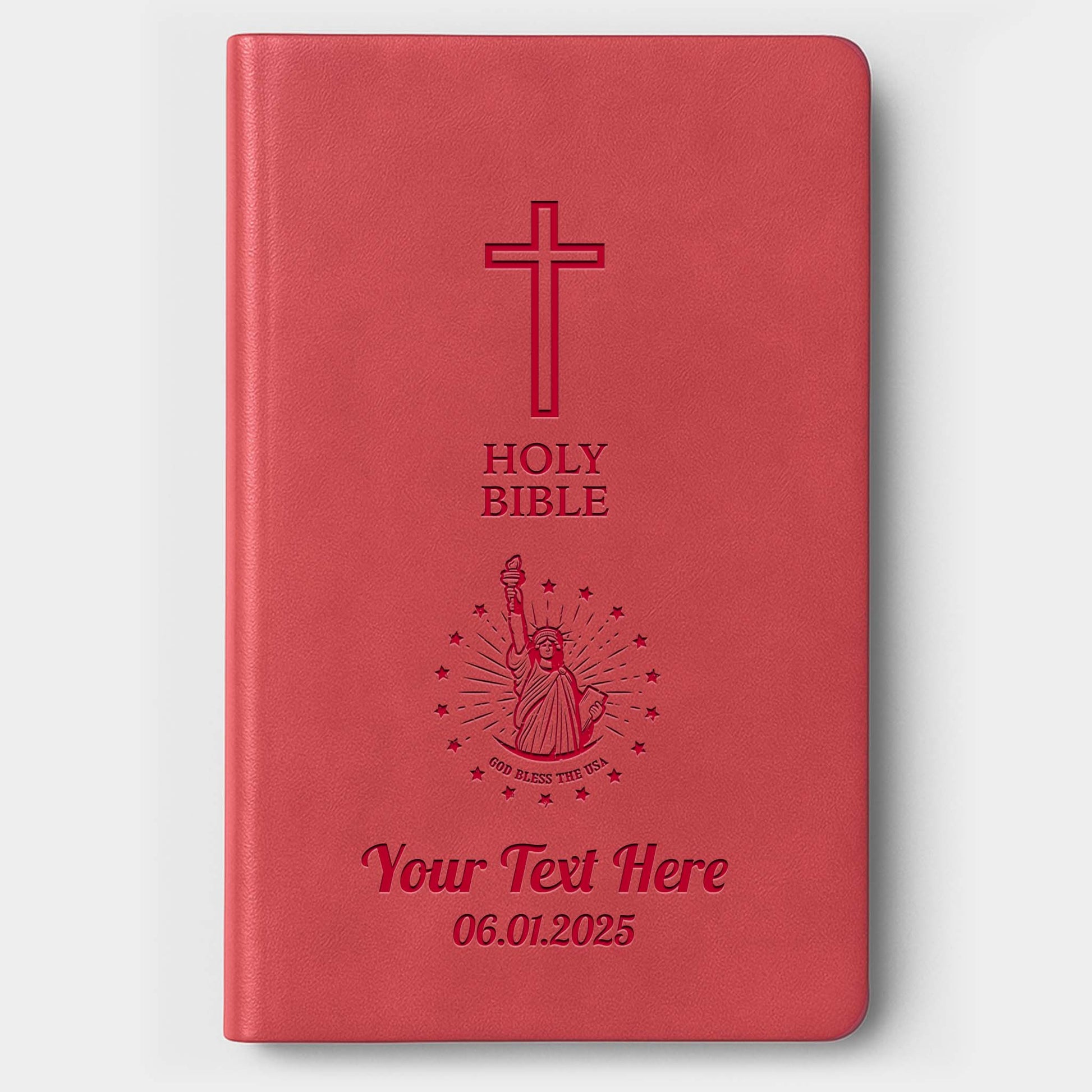 Personalized KJV Bible Pink Value Thinline - Engraved USA Patriotic