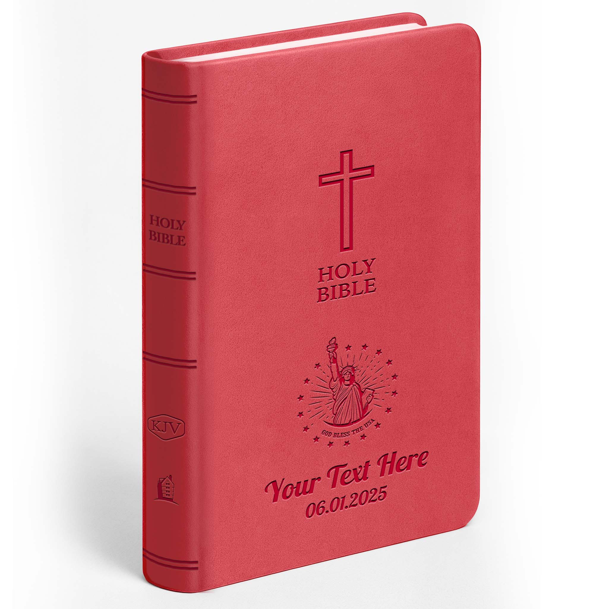 Personalized KJV Bible Pink Value Thinline - Engraved USA Patriotic