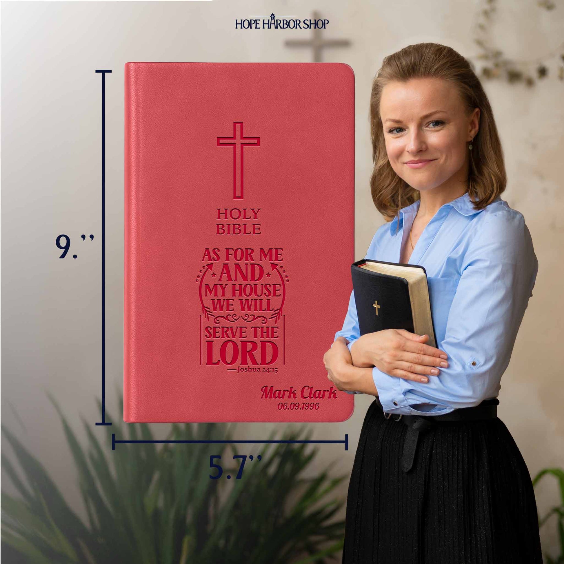 Personalized KJV Bible Pink Value Thinline - Engraved Verse