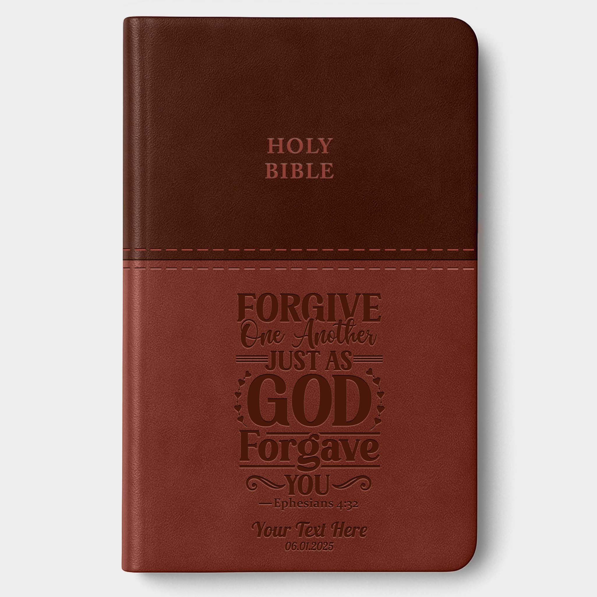 Personalized KJV Bible Brown Thinline - Engraved Verse