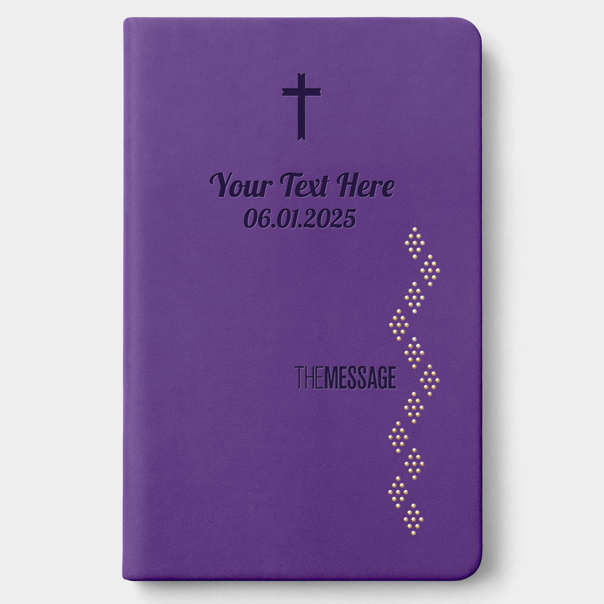 Personalized The Message Amethyst Purple Deluxe Bible - Engraved Cross