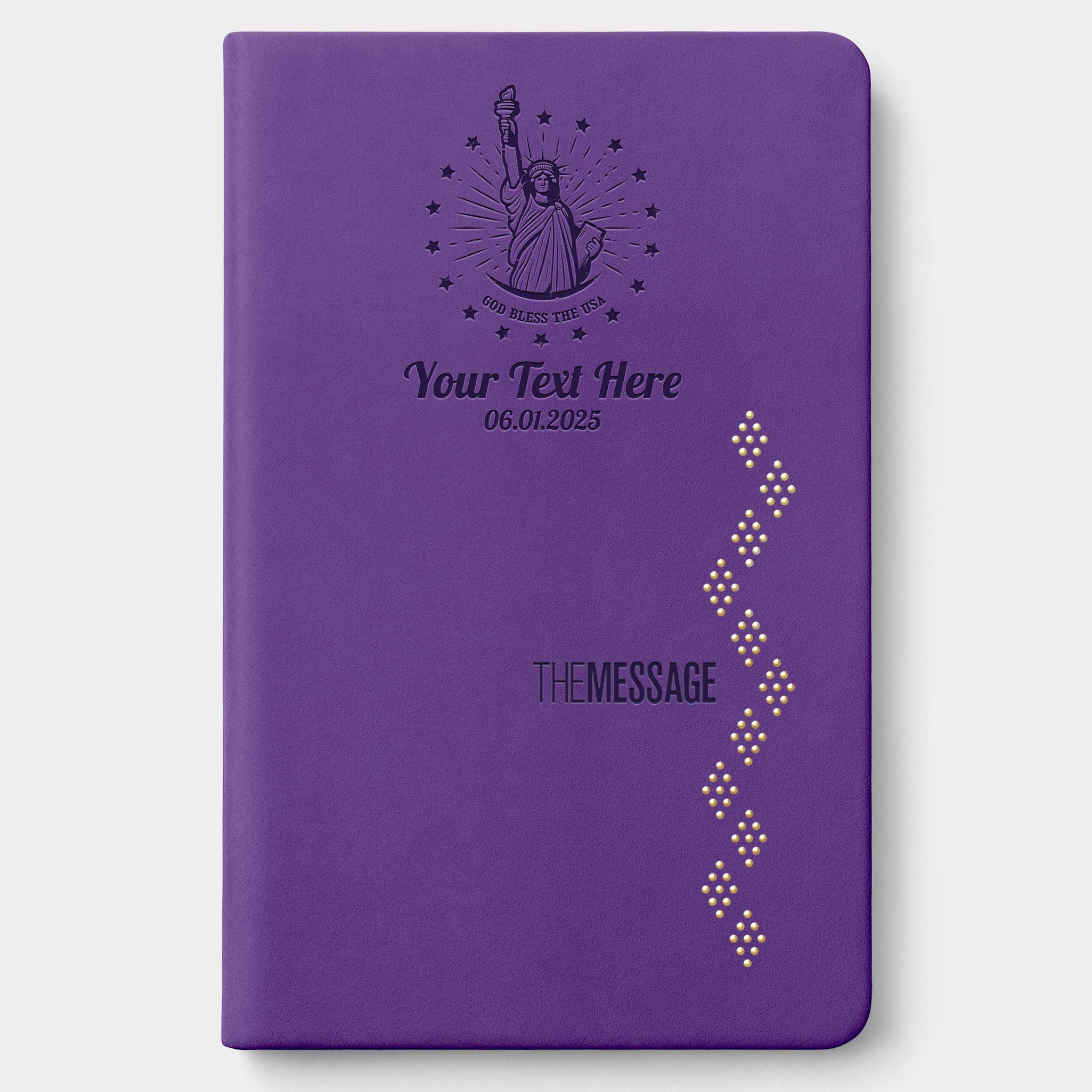 Personalized The Message Amethyst Purple Deluxe Bible - Engraved USA Patriotic