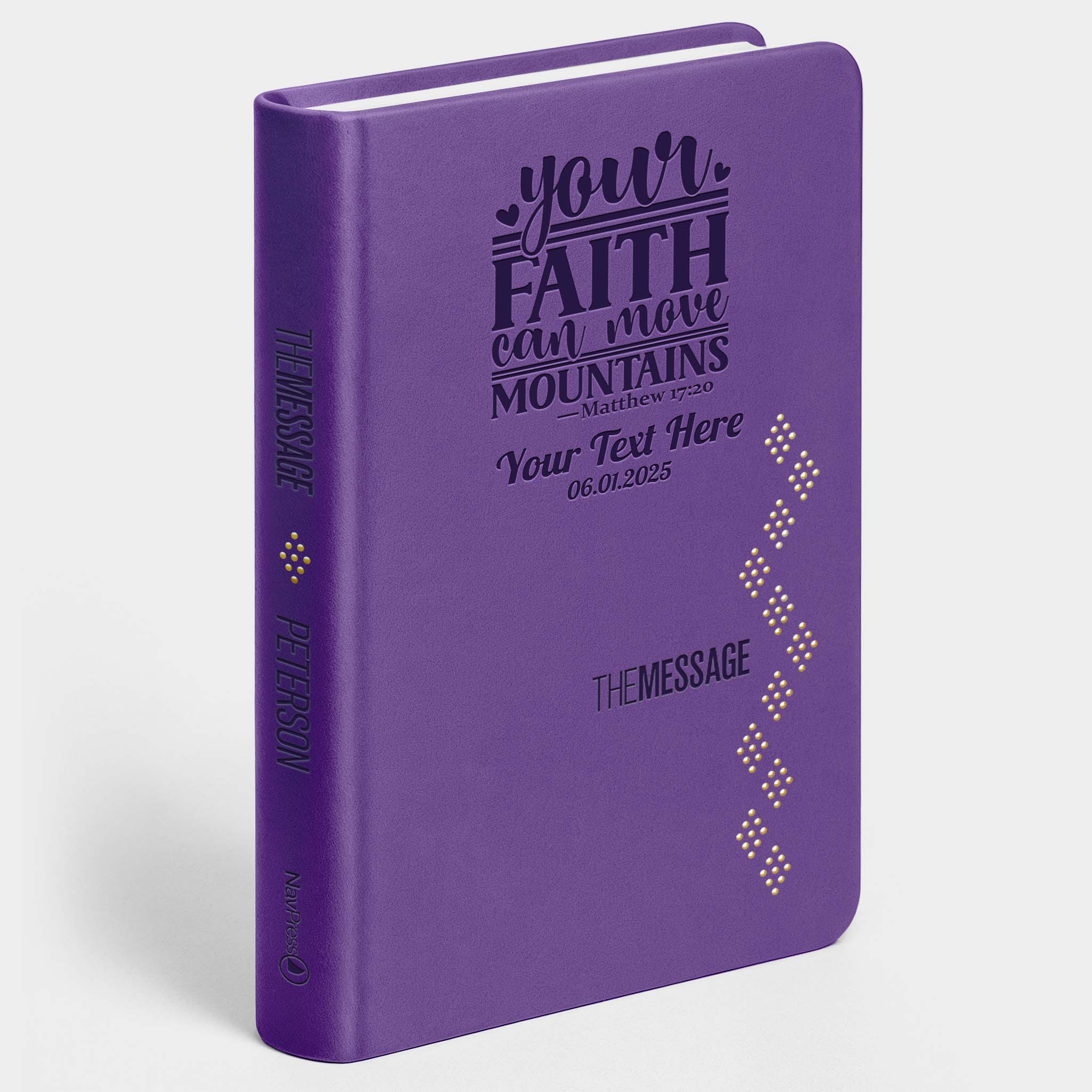 Personalized The Message Amethyst Purple Deluxe Bible - Engraved Verse
