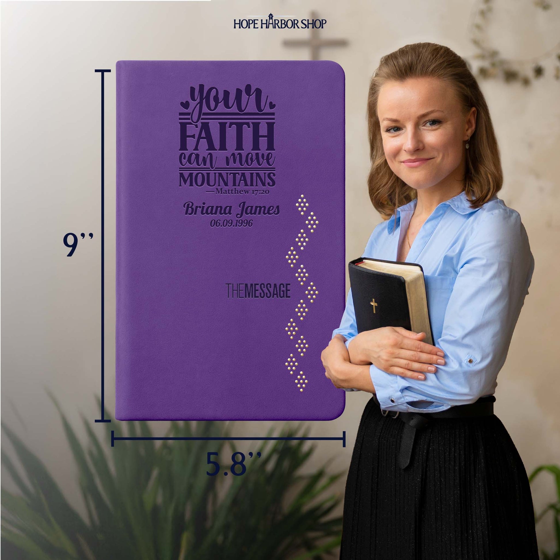 Personalized The Message Amethyst Purple Deluxe Bible - Engraved Verse