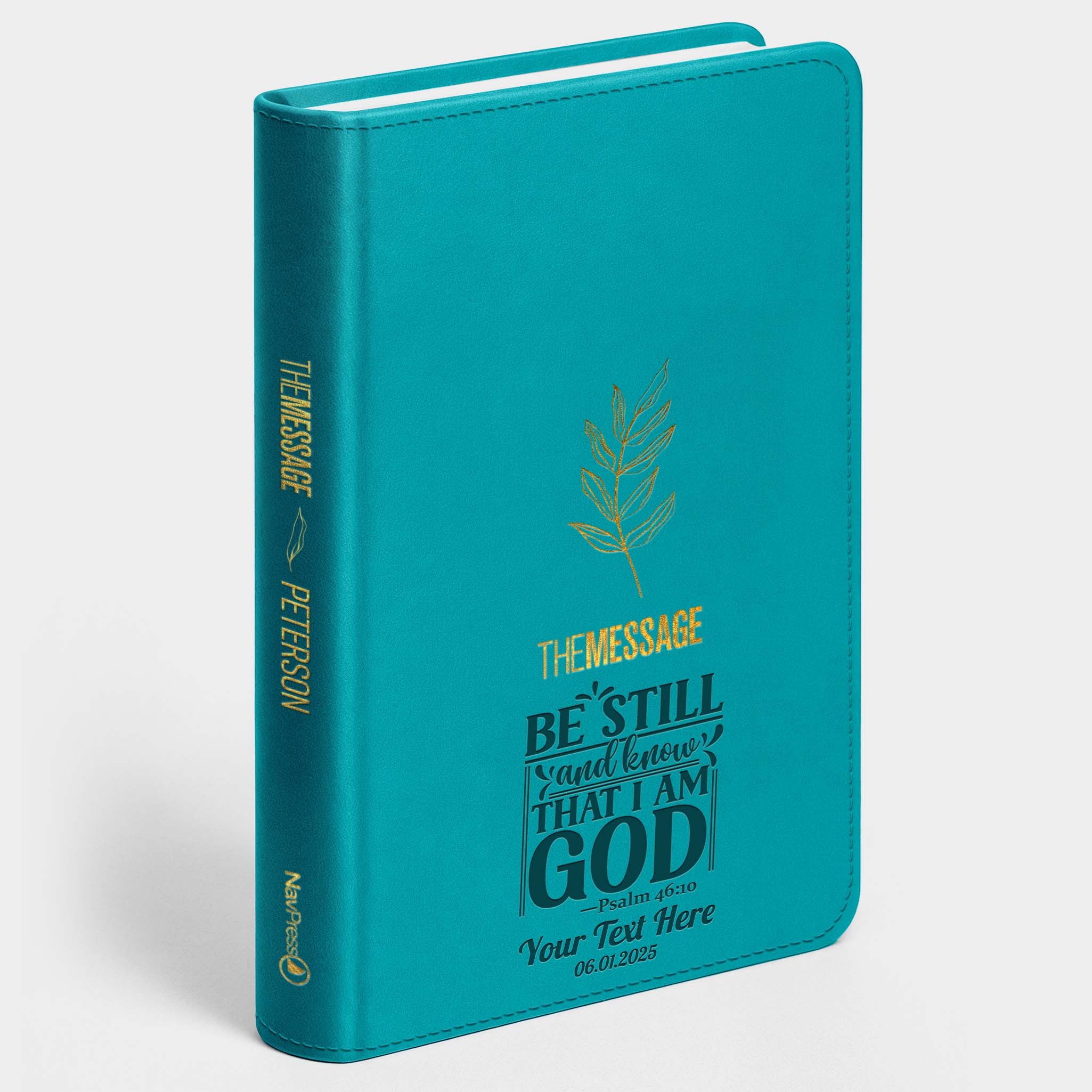 Personalized The Message Hosanna Teal Deluxe Bible - Engraved Verse