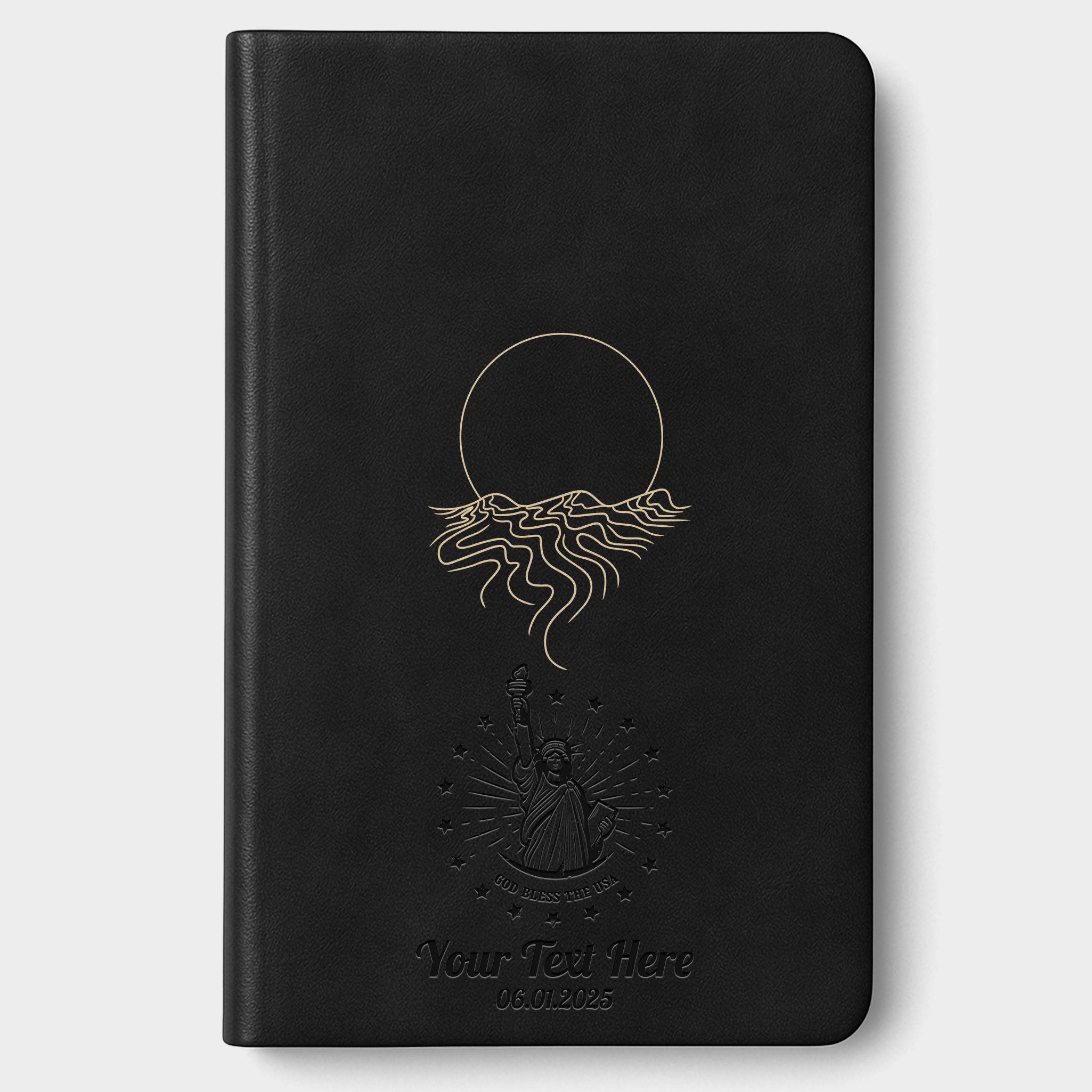 Personalized The Message Large Print Bible - Desert Night Black Thinline - Engraved USA Patriotic