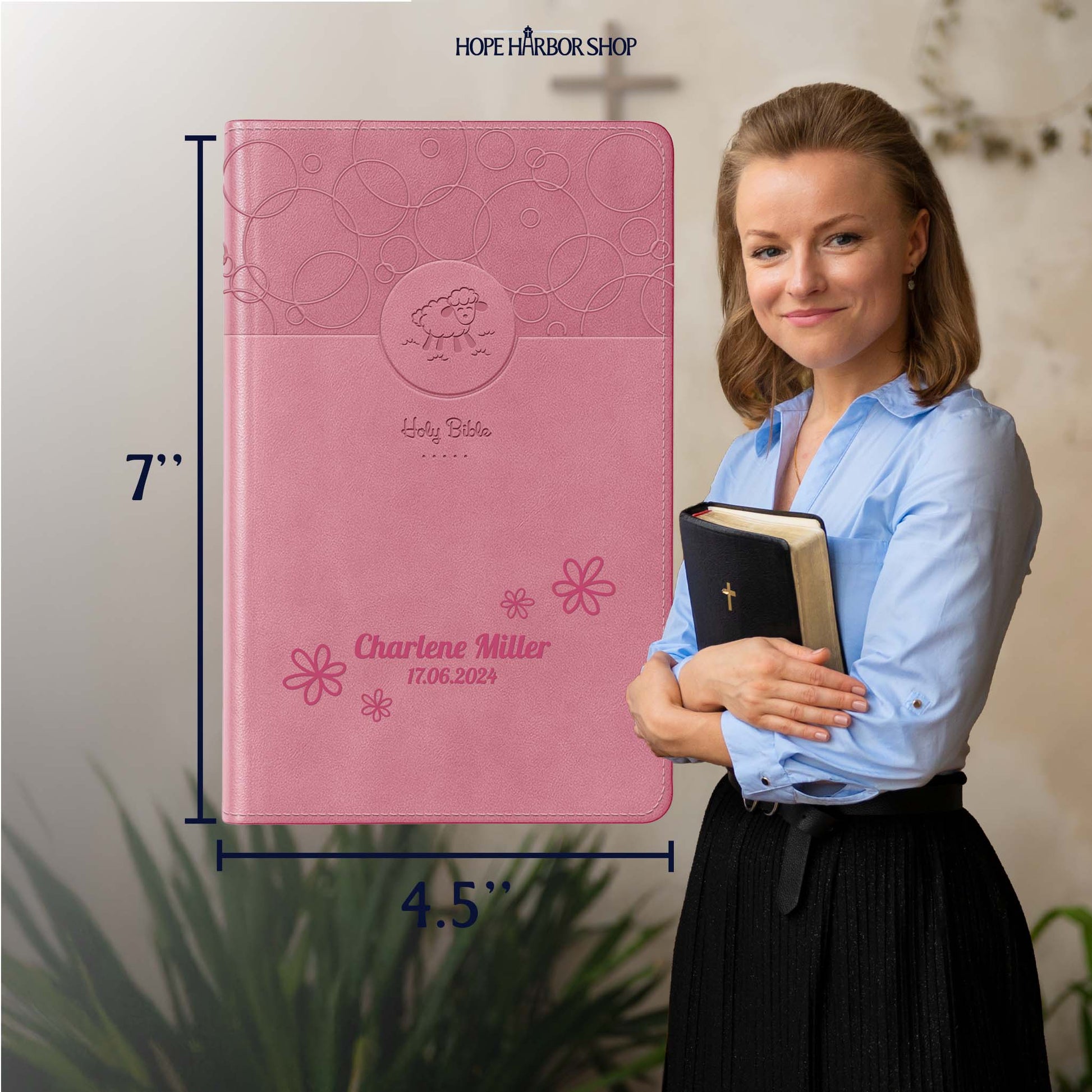 Personalized Baby's Bible Pink - NIV Floral Frame