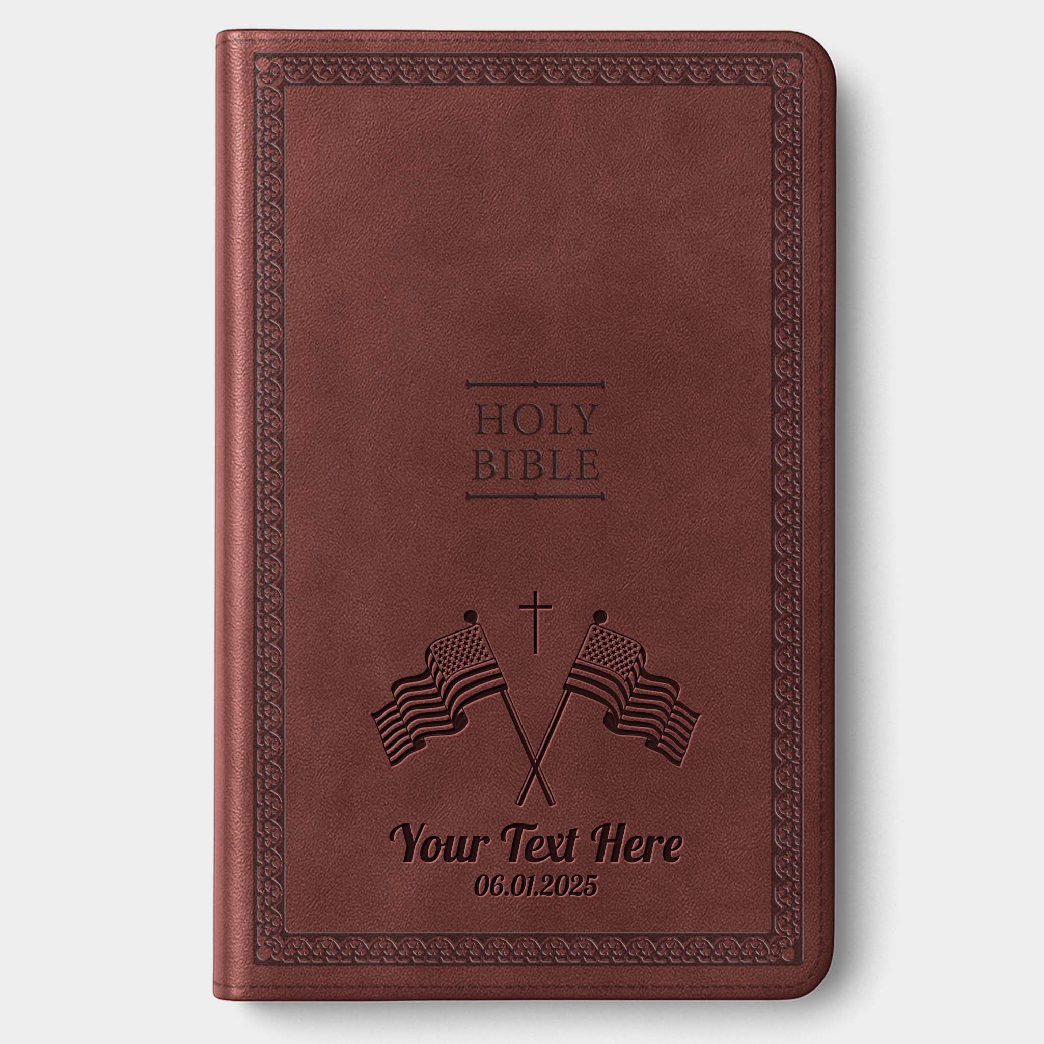 Personalized NIV Bible Brown Value Thinline - Engraved USA Patriotic
