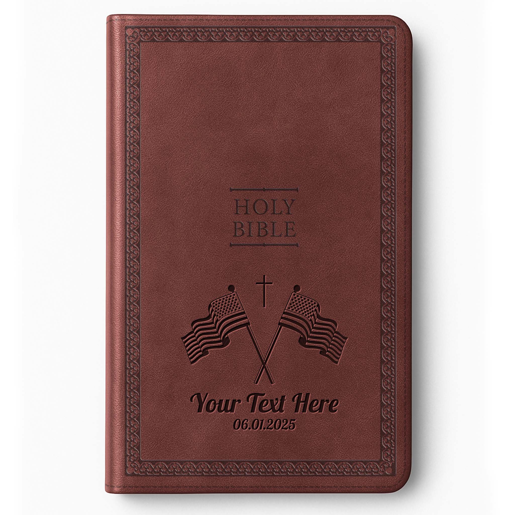 Personalized NIV Bible Brown Value Thinline - Engraved USA Patriotic