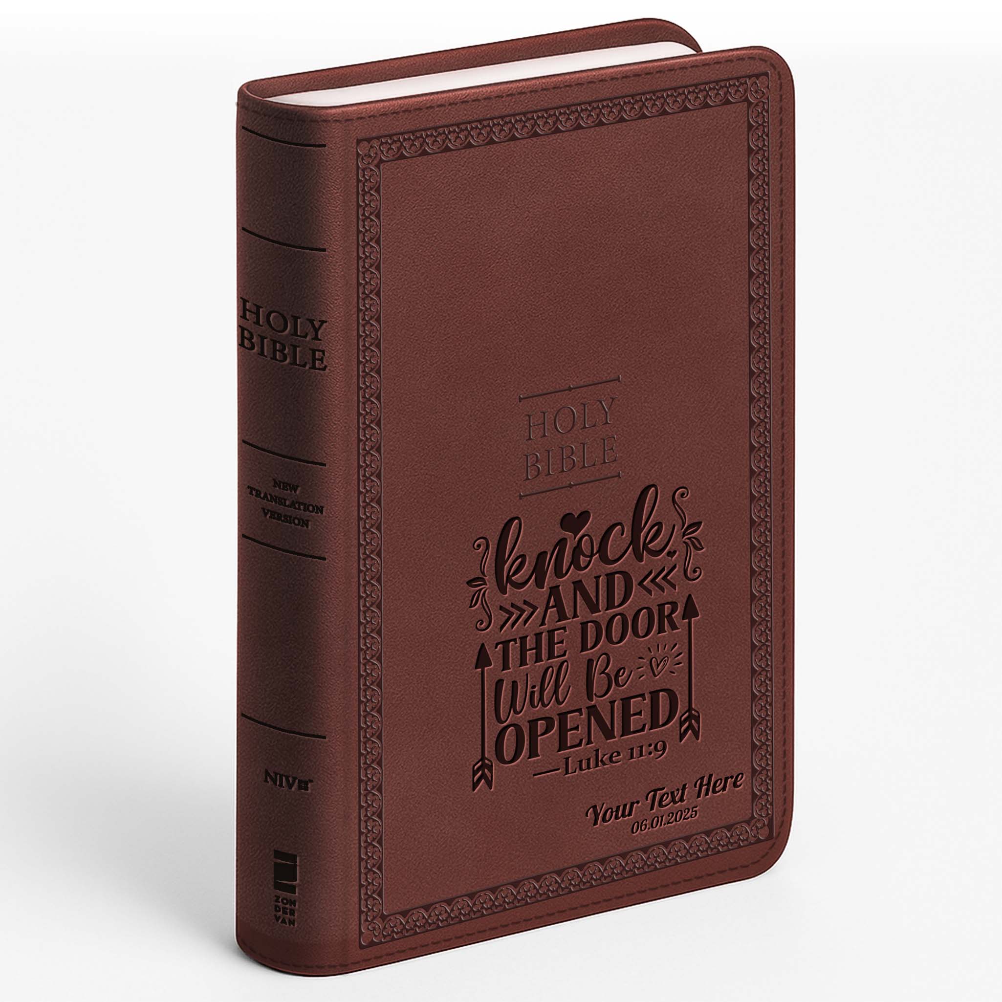 Personalized NIV Bible Brown Value Thinline - Engraved Verse