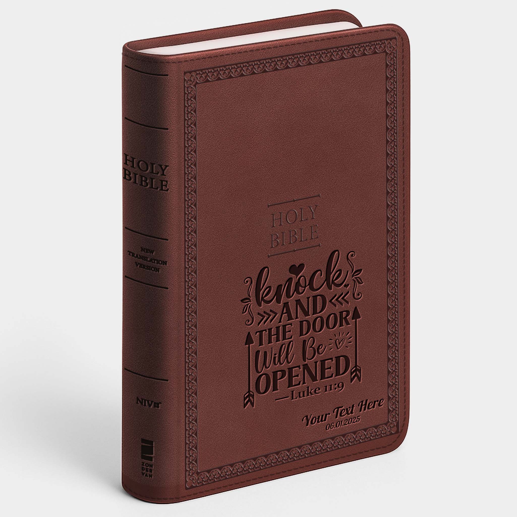 Personalized NIV Bible Brown Value Thinline - Engraved Verse