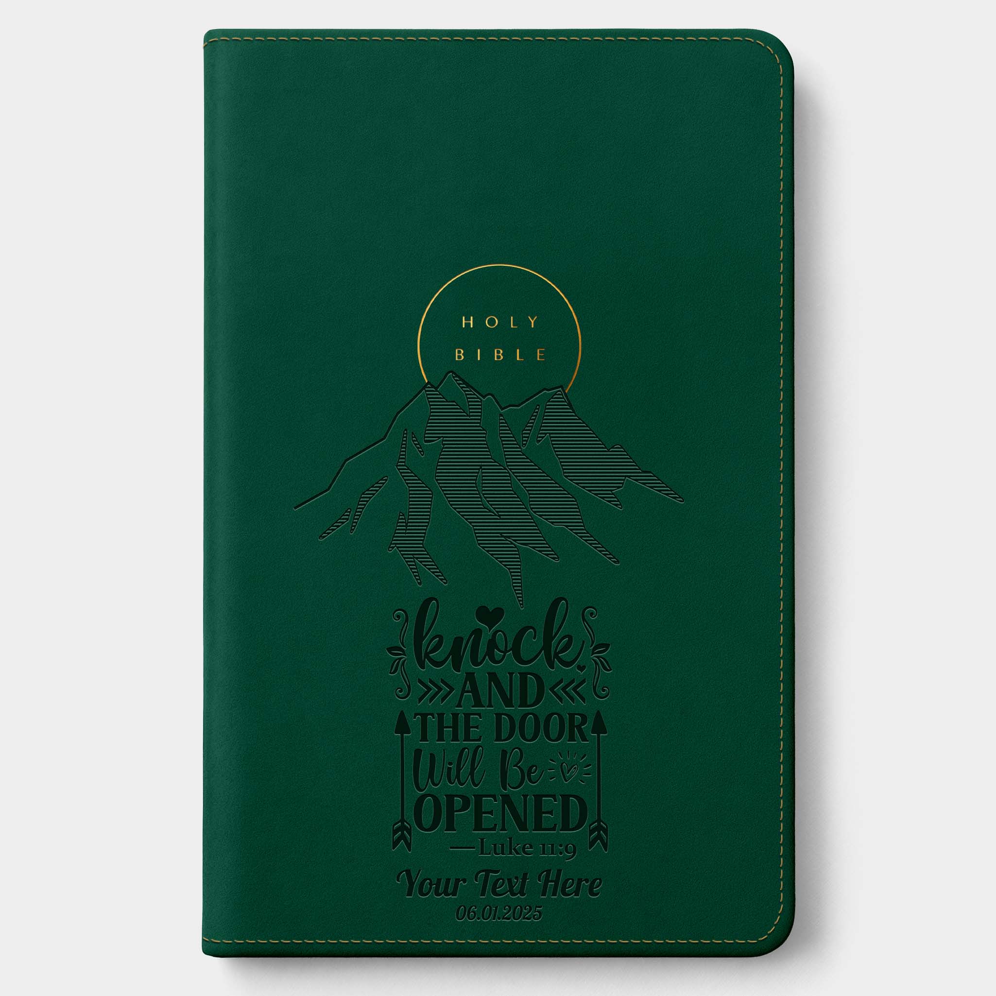 Personalized NLT Evergreen Mountain Bible - Engraved Verse