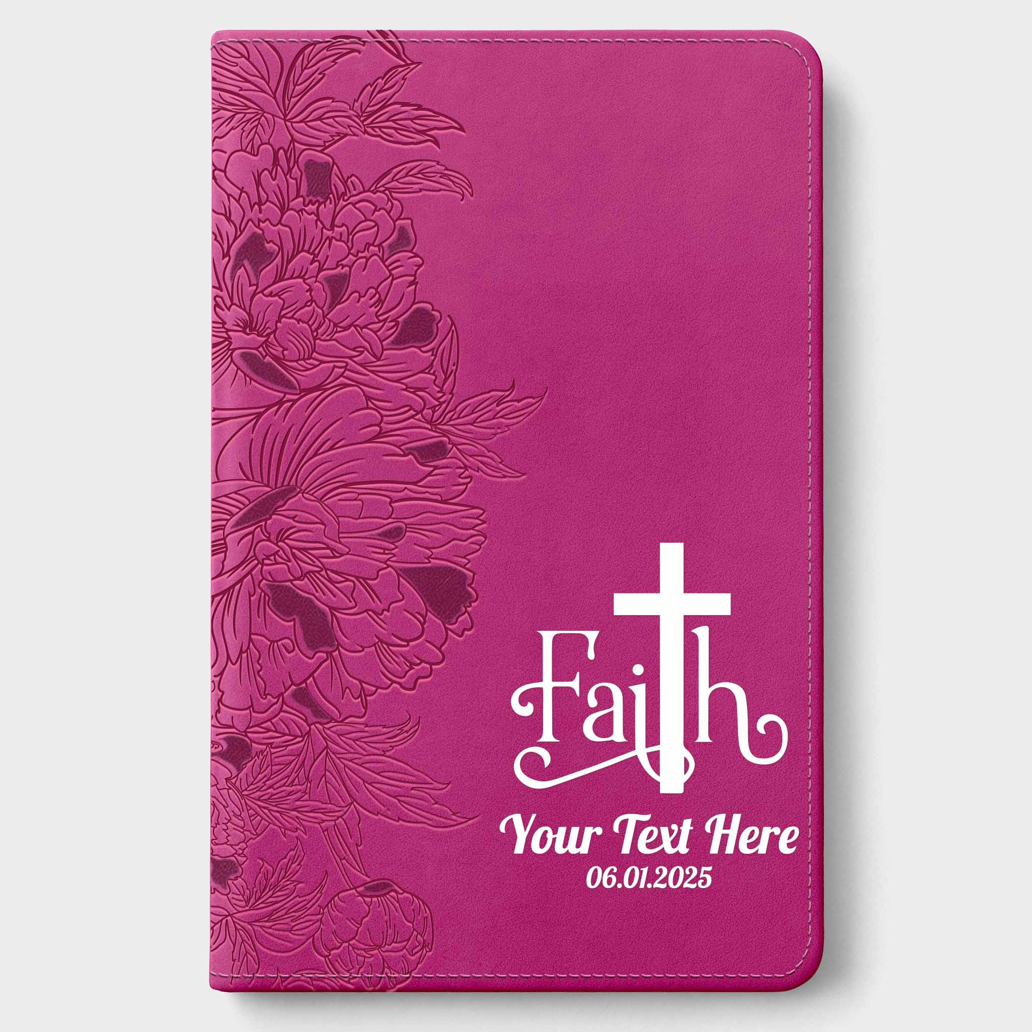 Personalized NLT Giant Print Bible - Red Letter, Filament Enabled - Peony Pink - Cross