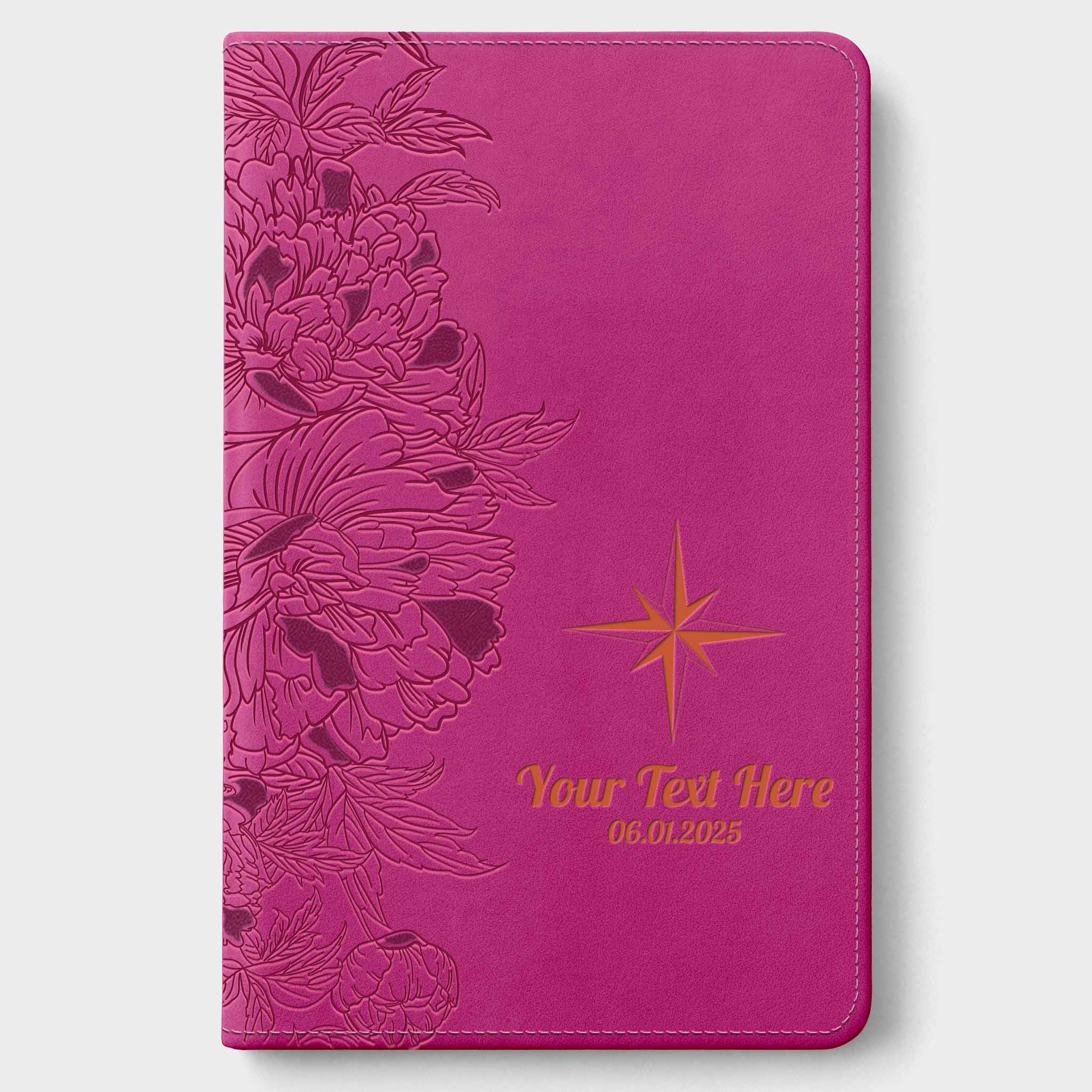 Personalized NLT Giant Print Bible - Peony Pink INDEXED - Engraved USA Patriotic