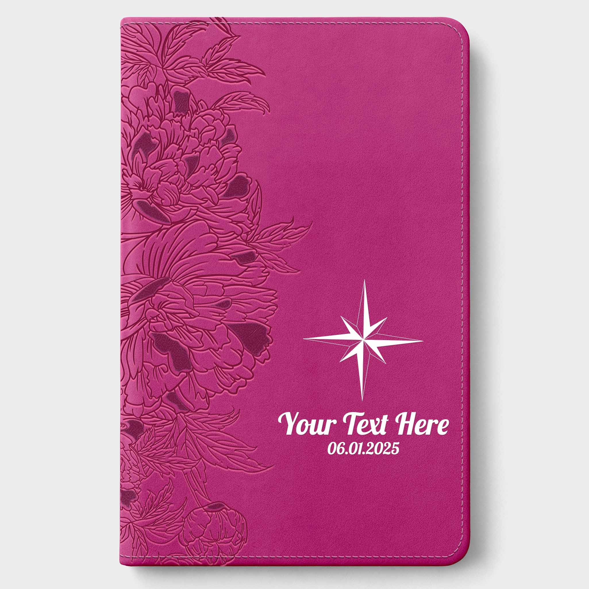 Personalized NLT Giant Print Bible - Peony Pink INDEXED - USA Patriotic