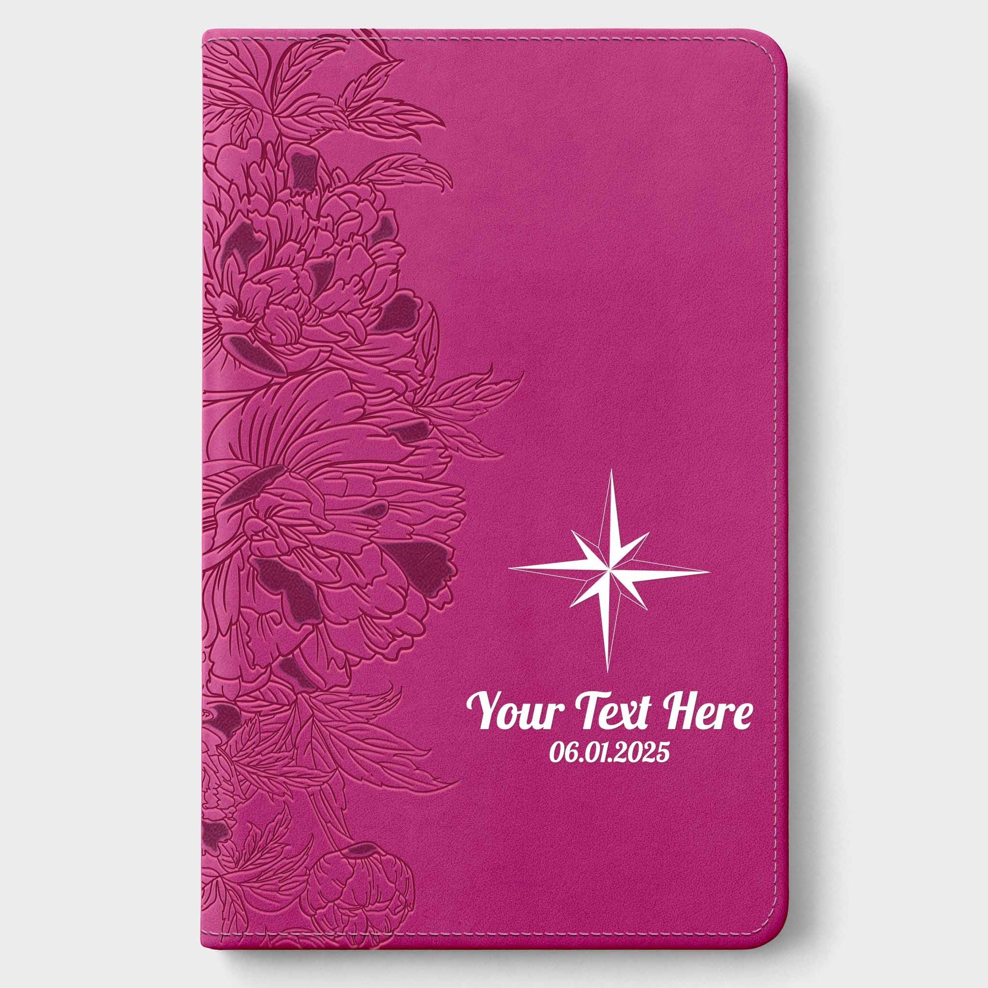 Personalized NLT Giant Print Bible - Peony Pink INDEXED - USA Patriotic