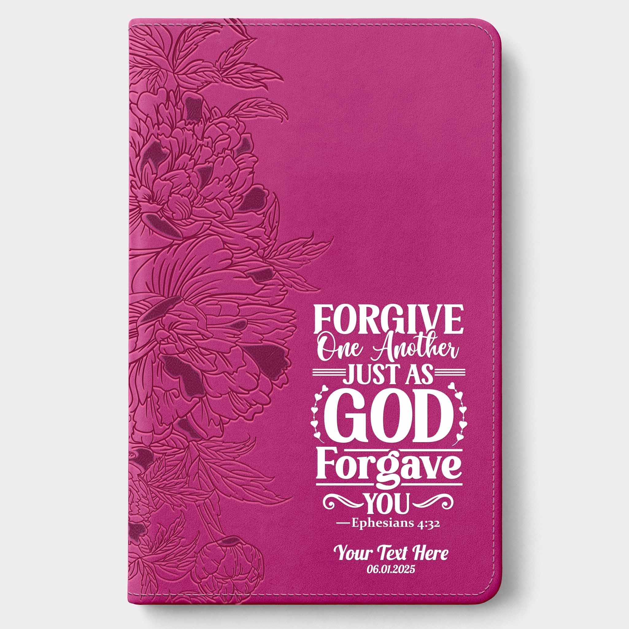 Personalized NLT Giant Print Bible - Peony Pink INDEXED - Verse