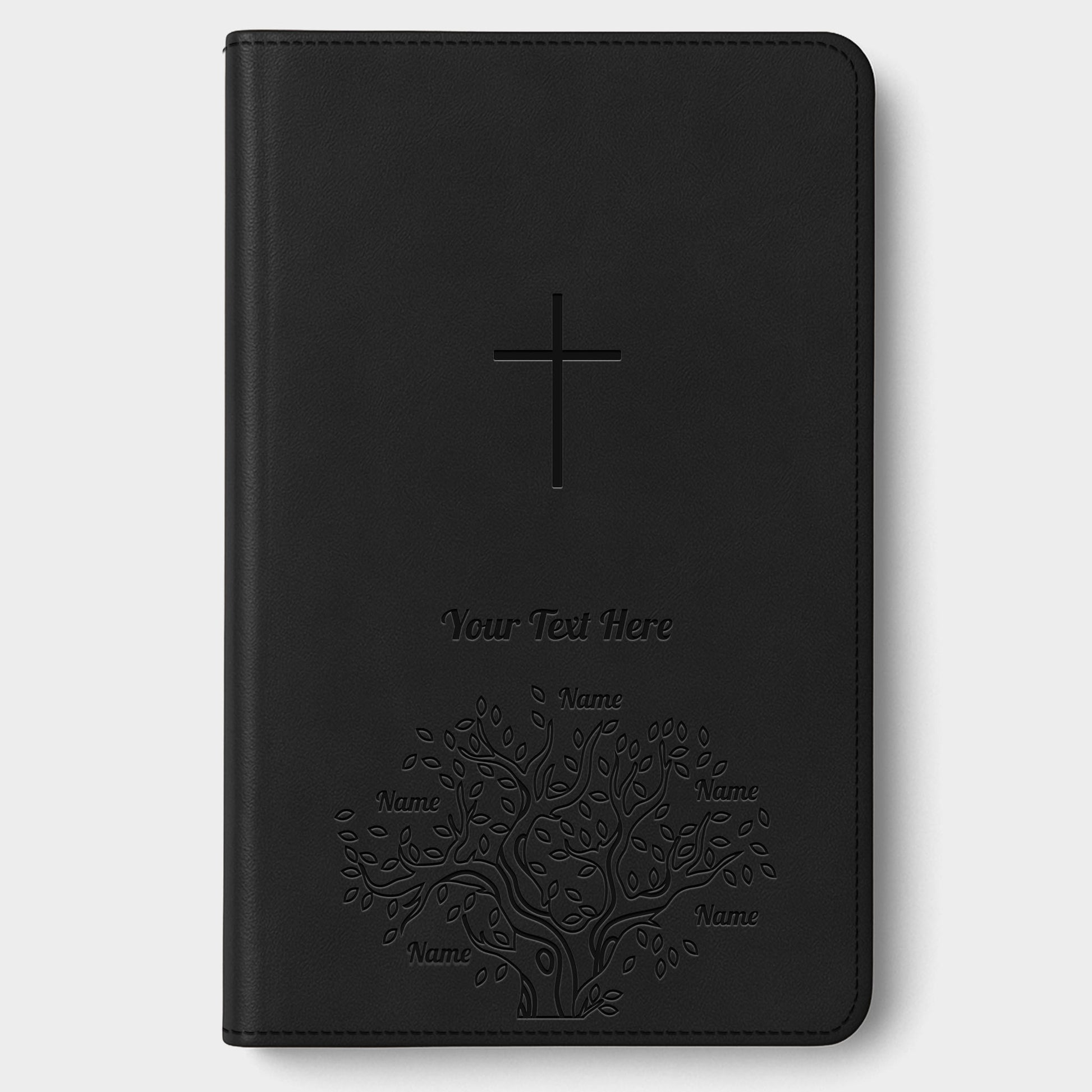 Personalized NLT Bible Black - Engraved Family Tree
