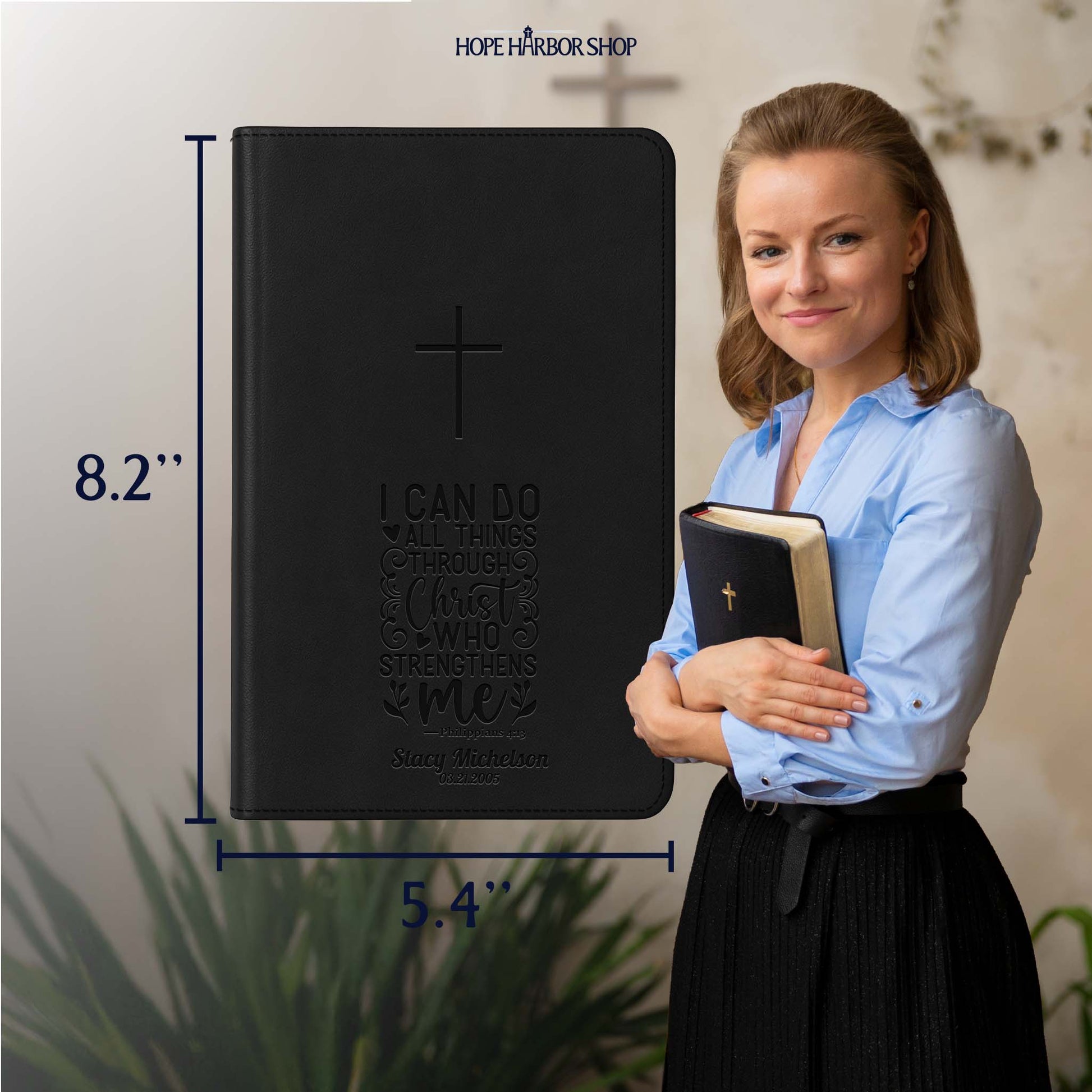 Personalized NLT Bible Black - Engraved Verse