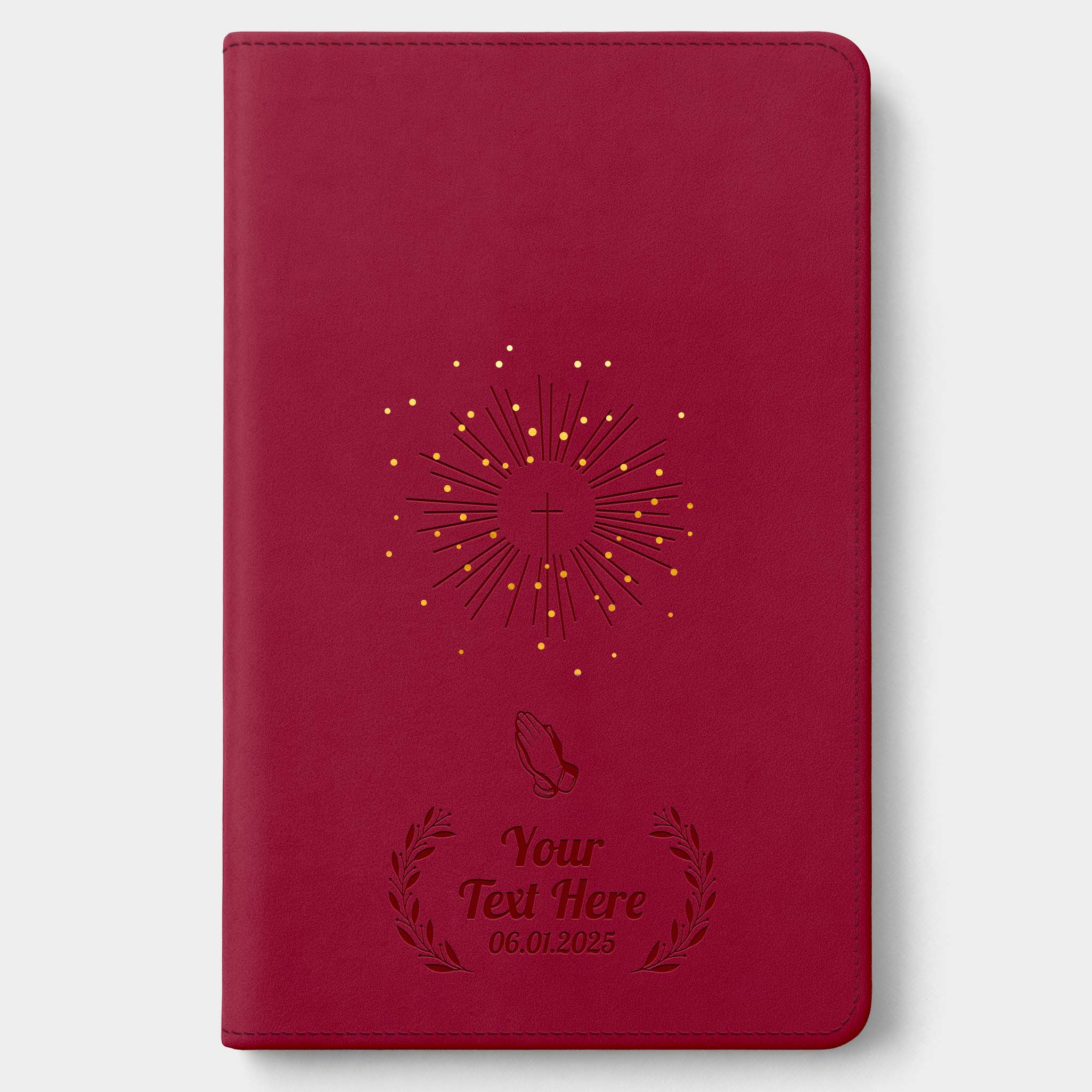 Personalized NLT Reference Bible - Aurora Cranberry Thinline - Engraved Icon Frame