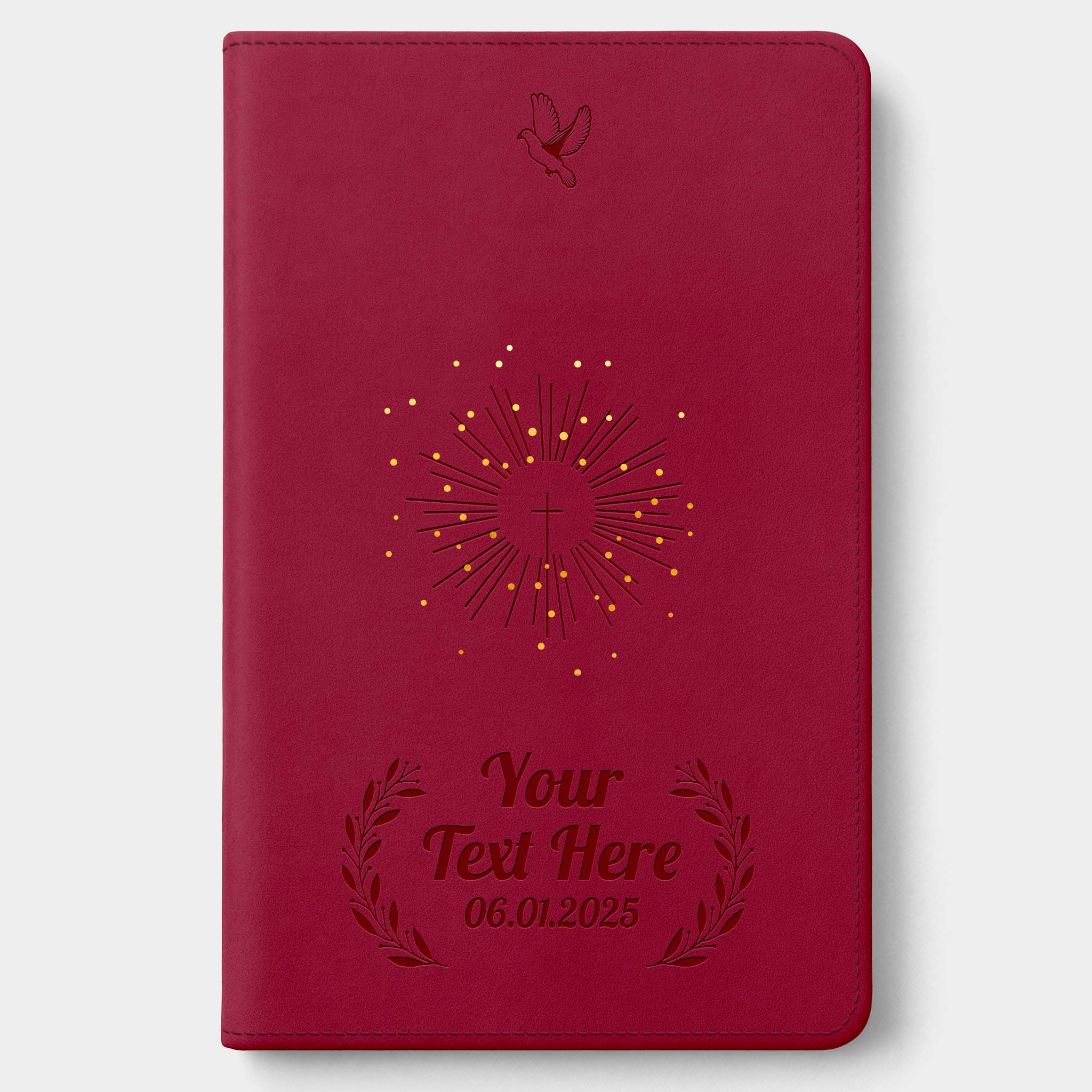 Personalized NLT Reference Bible - Aurora Cranberry Thinline - Engraved Icon Frame