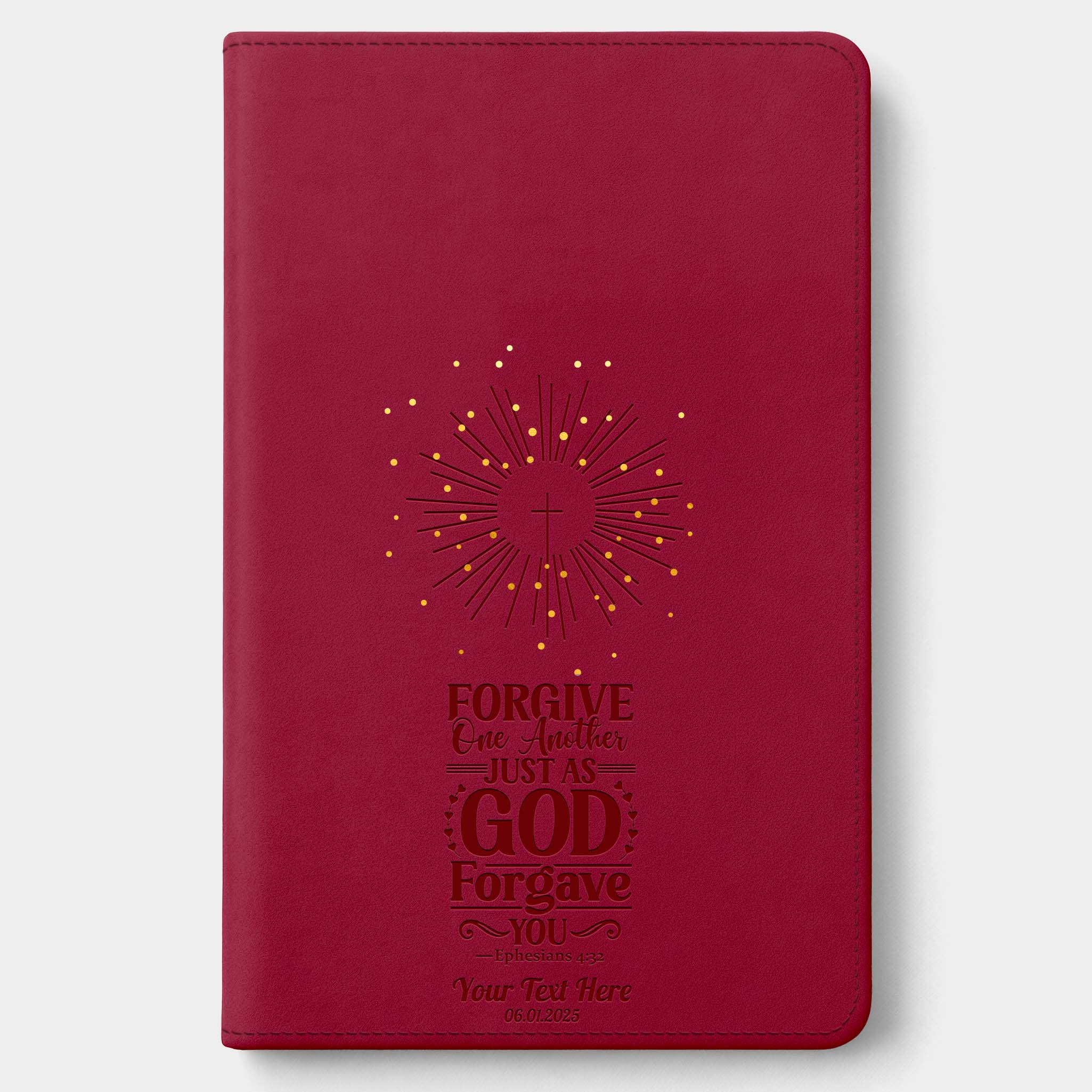 Personalized NLT Reference Bible - Aurora Cranberry Thinline - Engraved Verse