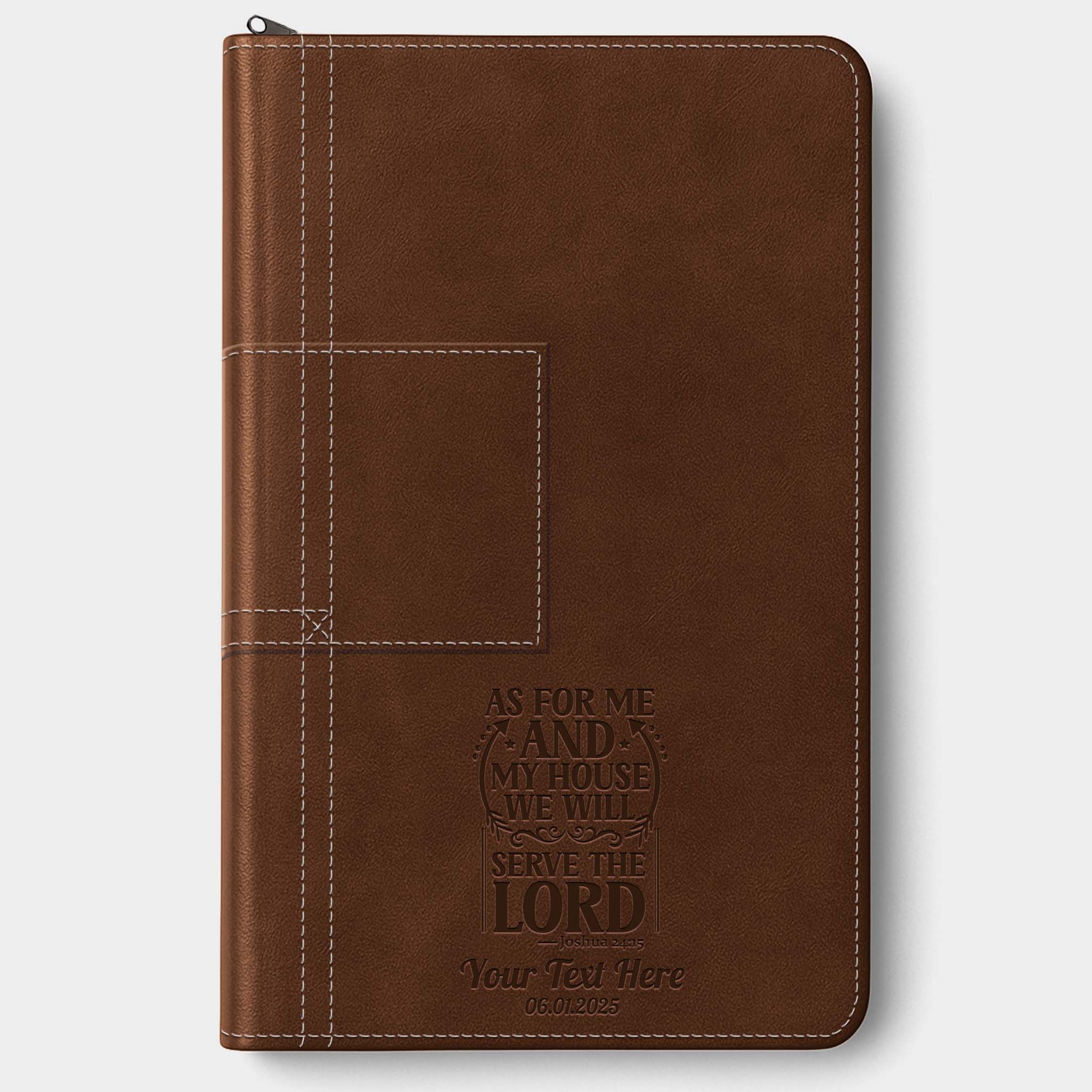 Personalized NLT Bible Atlas Rustic Brown - Thinline Reference Zipper, Filament Enabled - Engraved Verse