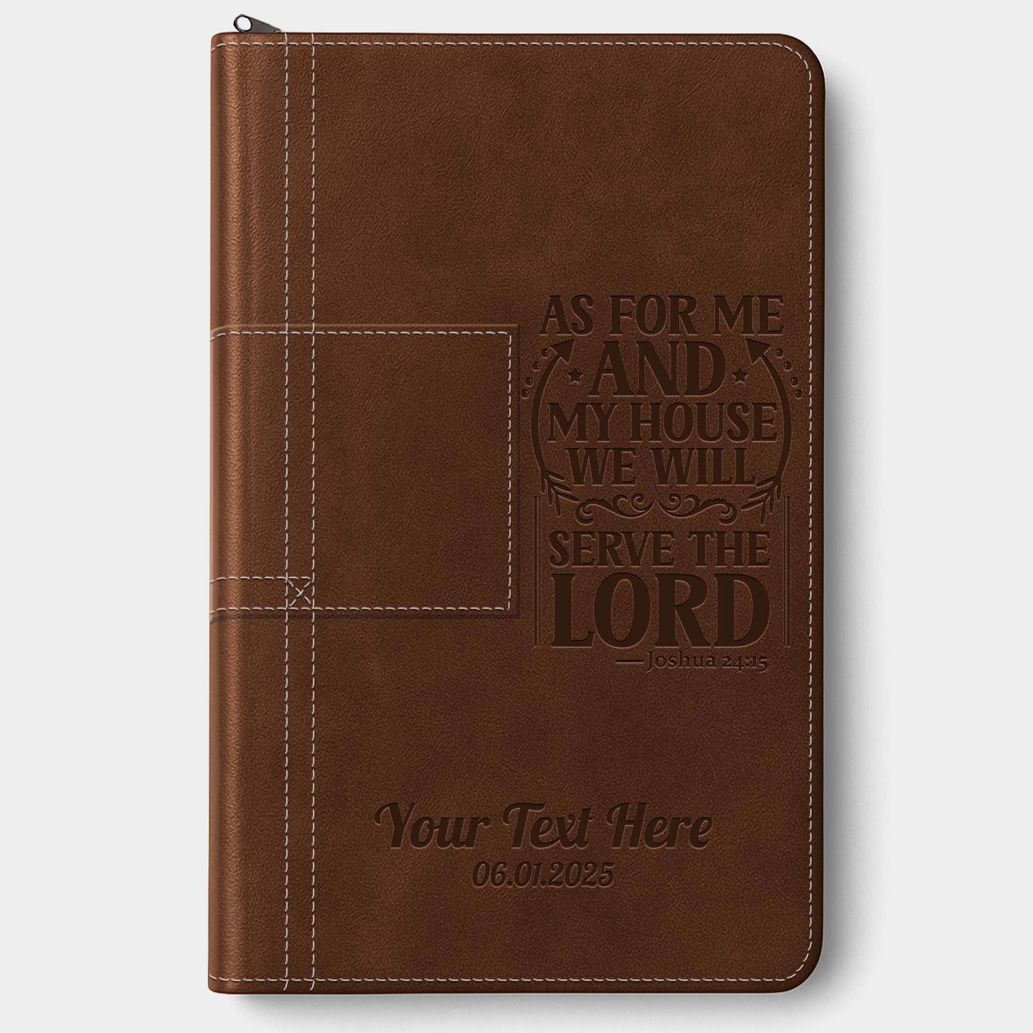 Personalized NLT Bible Atlas Rustic Brown - Thinline Reference Zipper, Filament Enabled - Engraved Verse