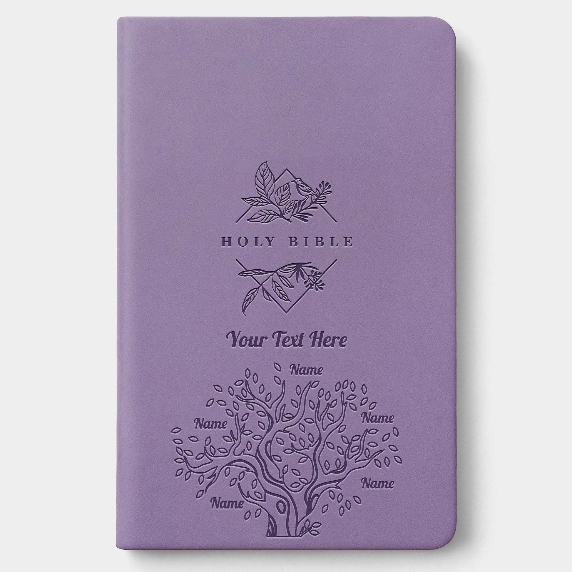 Personalized NLT Lavender Thinline Bible - Large Print, Filament Enabled - Engraved Family Tree