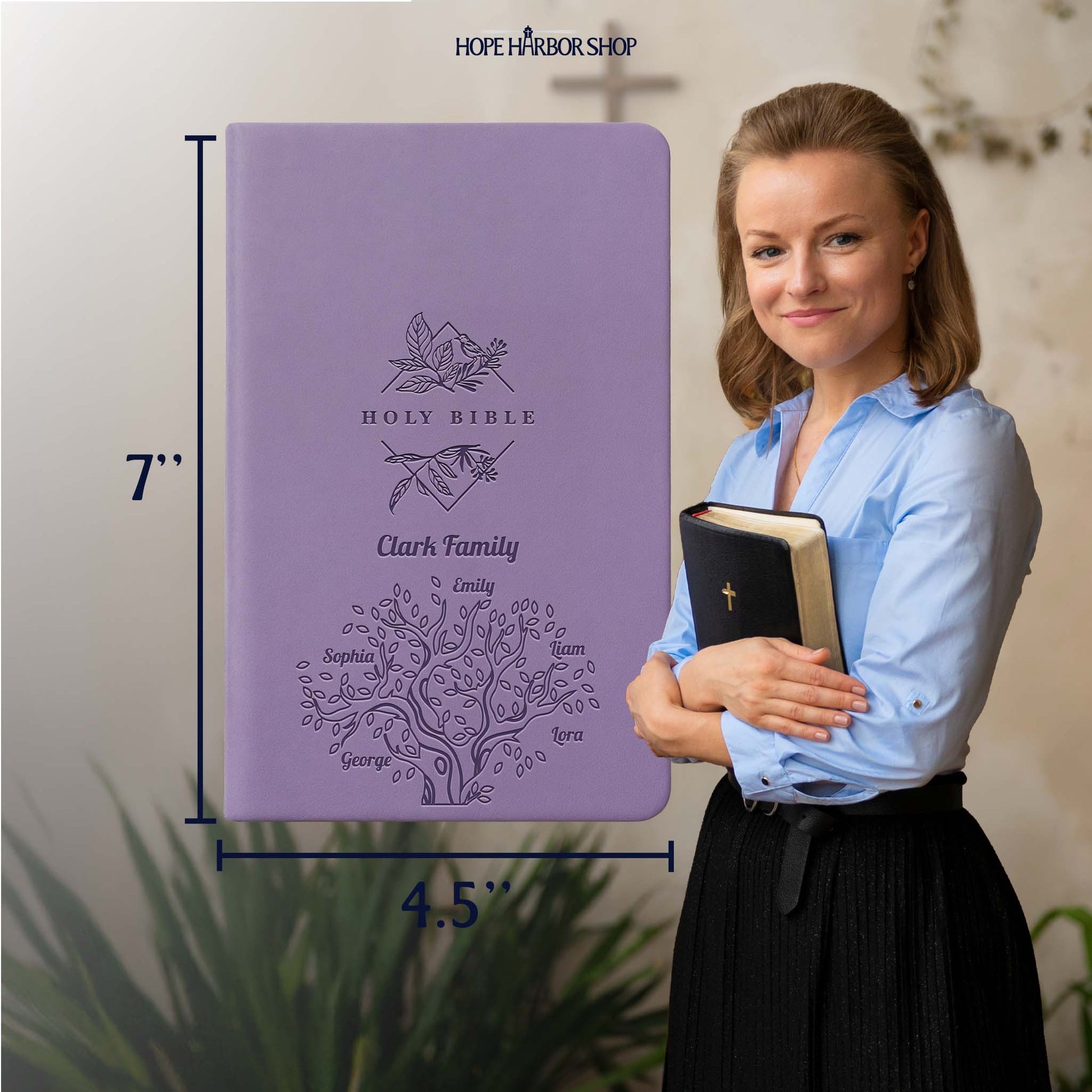 Personalized Mother's Day NLT Lavender Thinline Bible - Large Print, Filament Enabled - Mom Verse Design