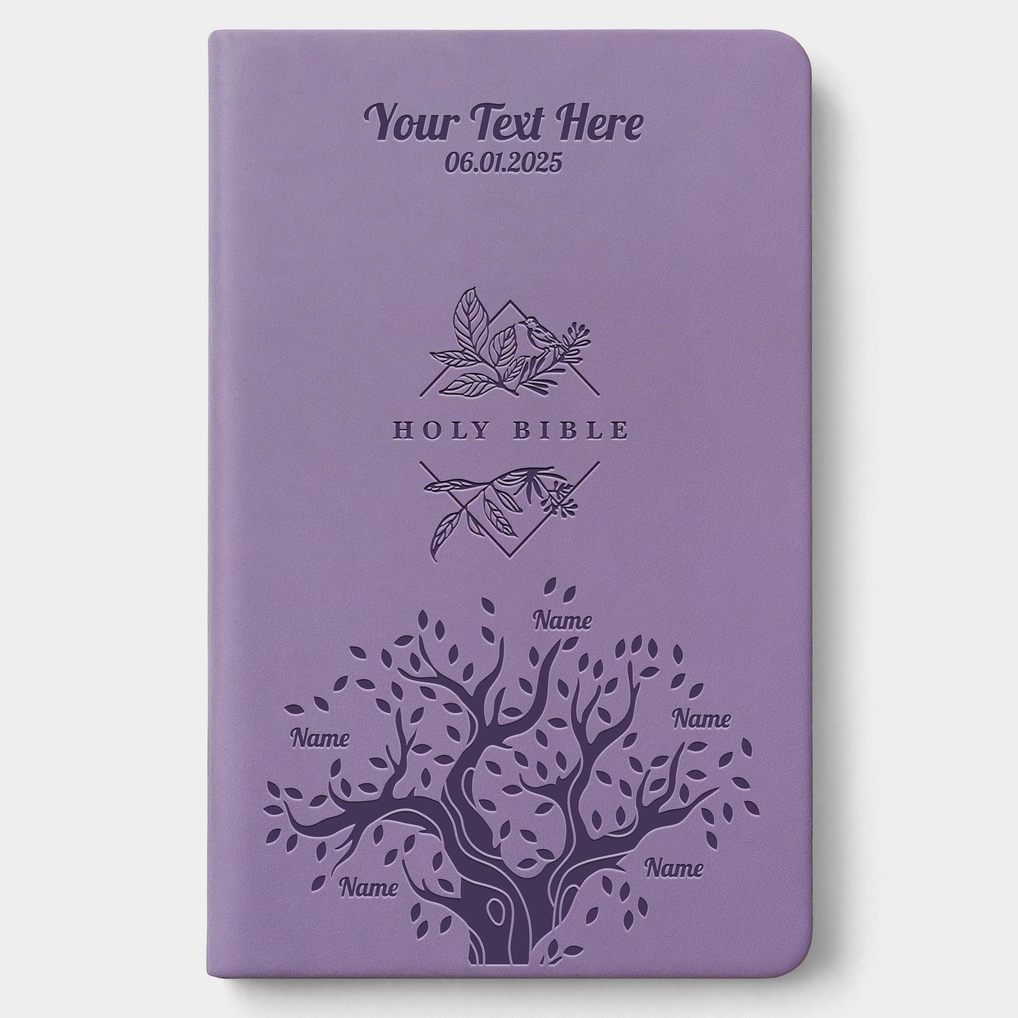 Personalized NLT Lavender Thinline Bible - Engraved Family Tree