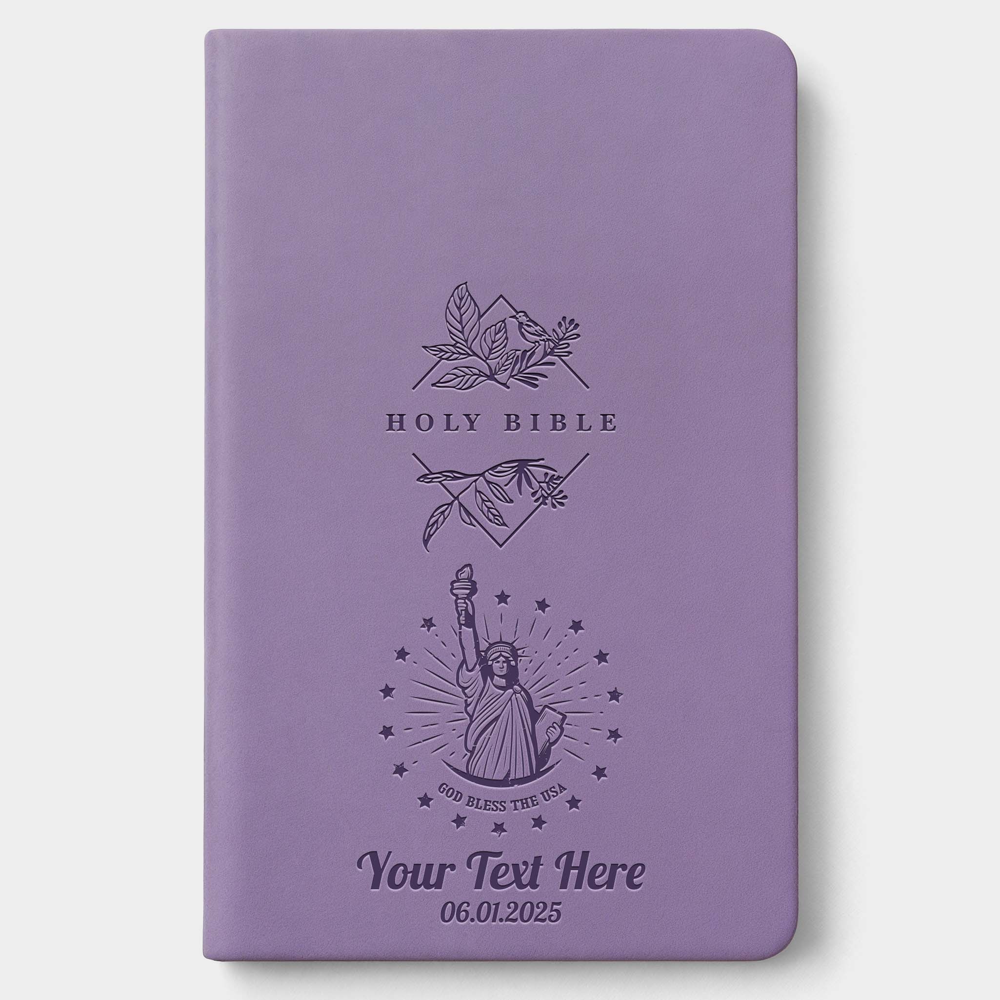 Personalized NLT Lavender Thinline Bible - Engraved USA Patriotic