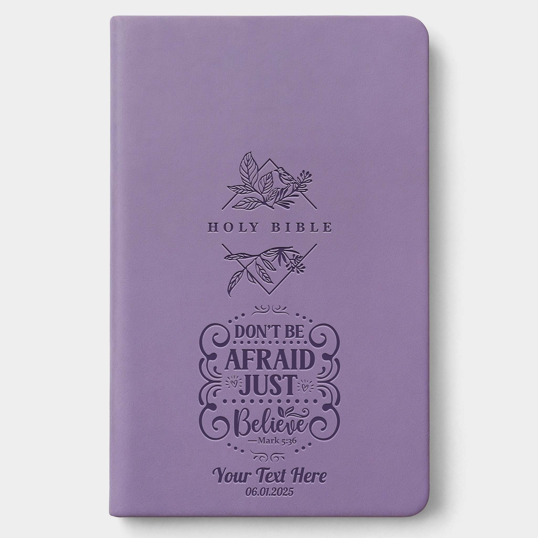 Personalized NLT Lavender Thinline Bible - Engraved Verse