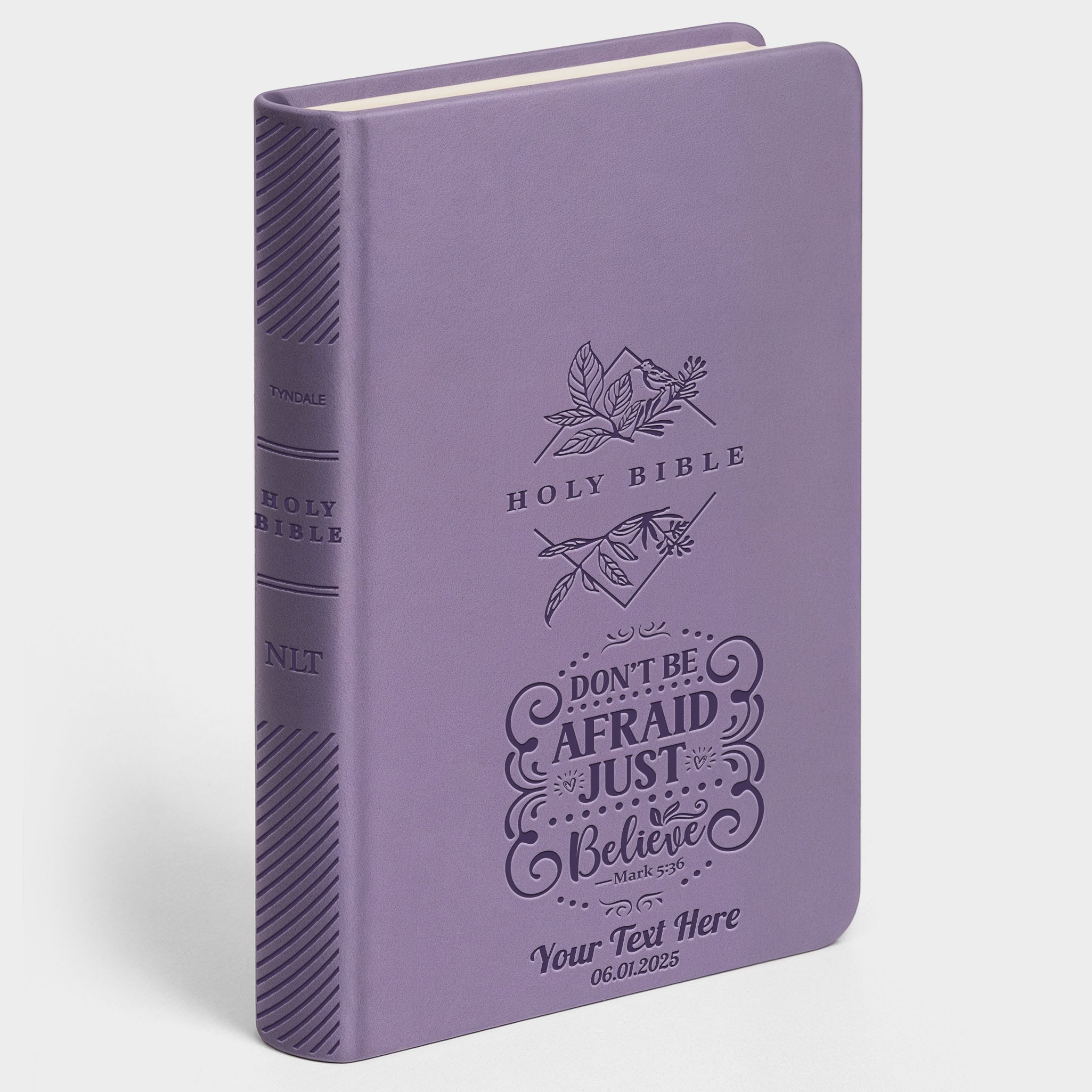 Personalized NLT Lavender Thinline Bible - Engraved Verse