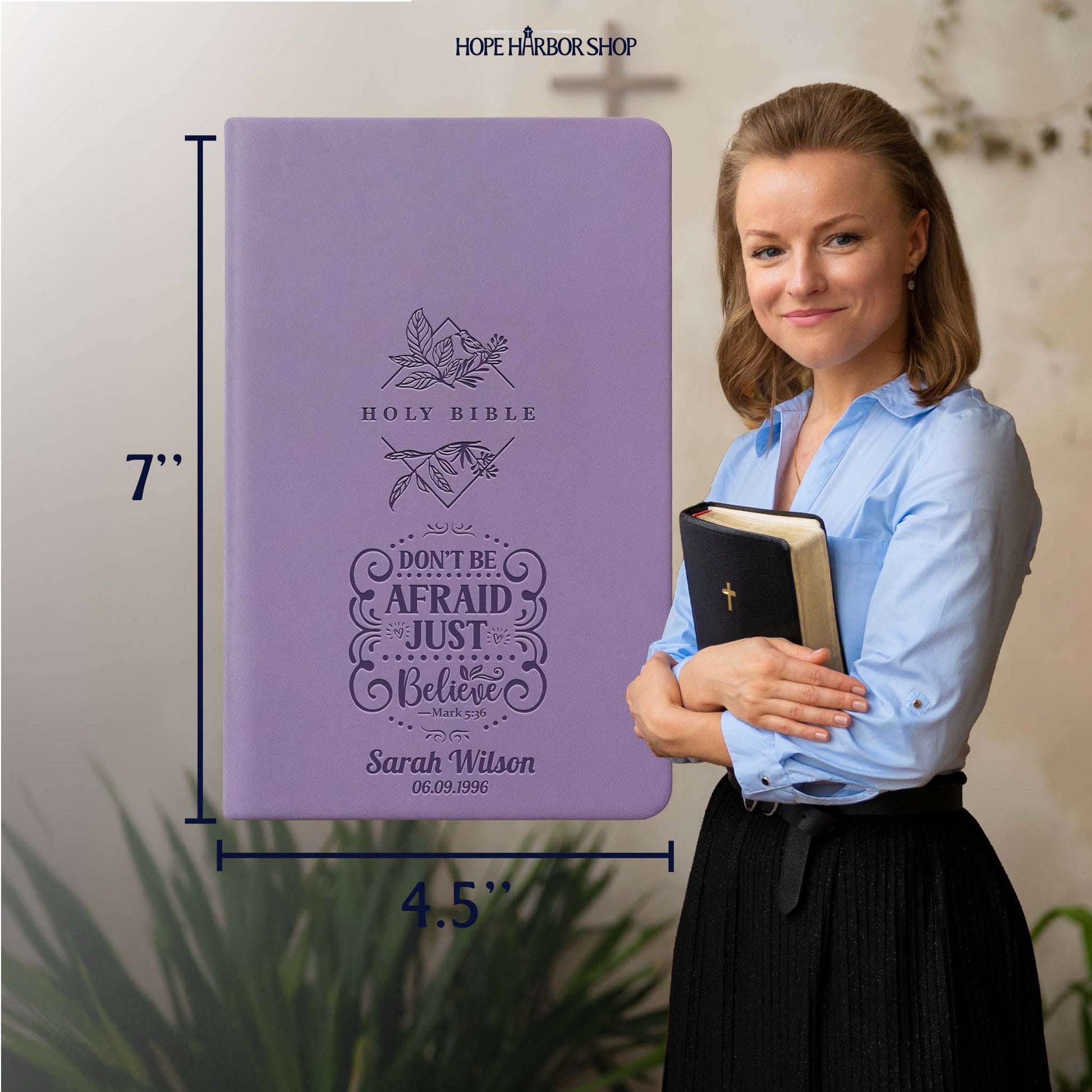 Personalized NLT Lavender Thinline Bible - Engraved Verse
