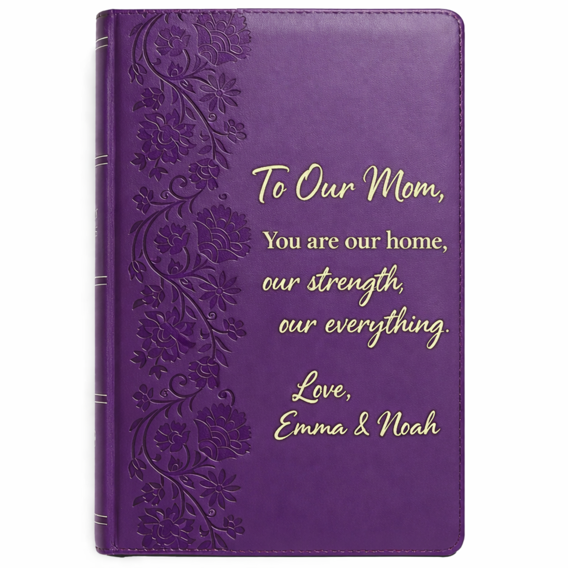 Personalized Mother's Day NKJV Large Print Purple Reference Bible - Red Letter - Custom Message for Mom