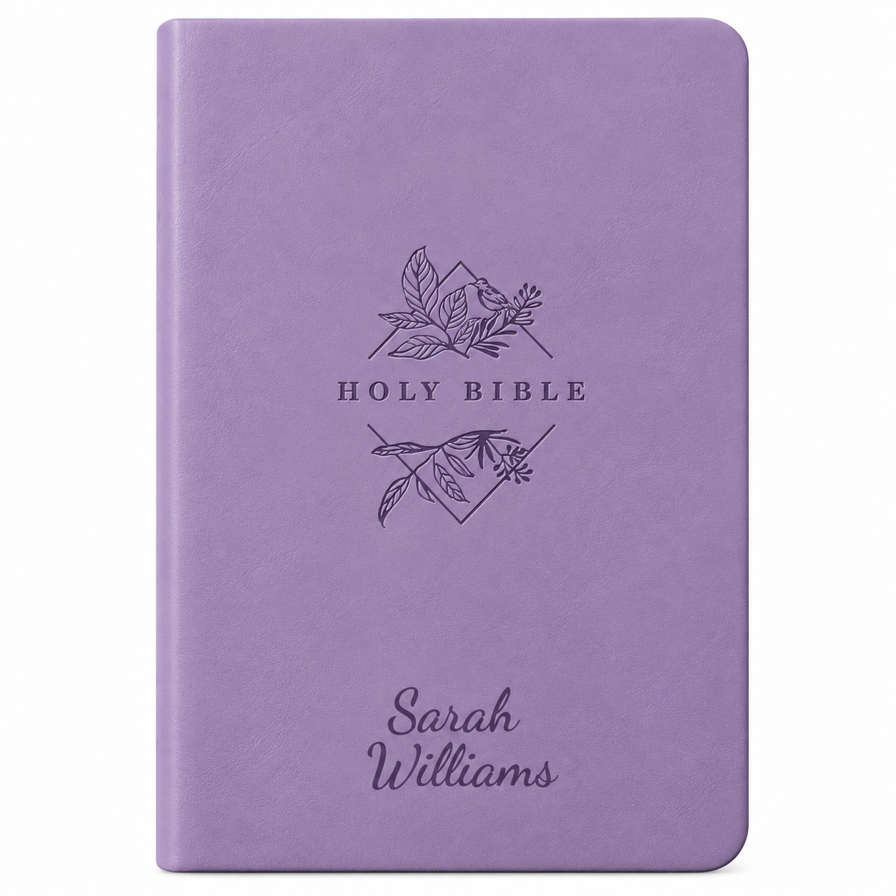 Personalized NLT Lavender Thinline Bible - Large Print, Filament Enabled - Engraved Cross Frame