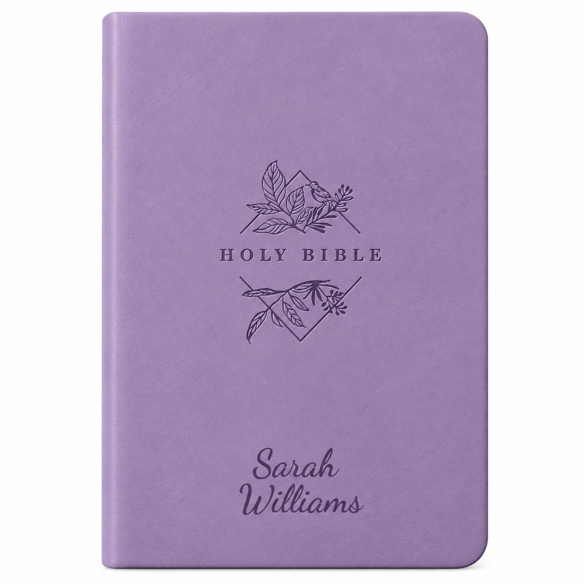 Personalized NLT Lavender Thinline Bible - Large Print, Filament Enabled - Engraved Cross Frame