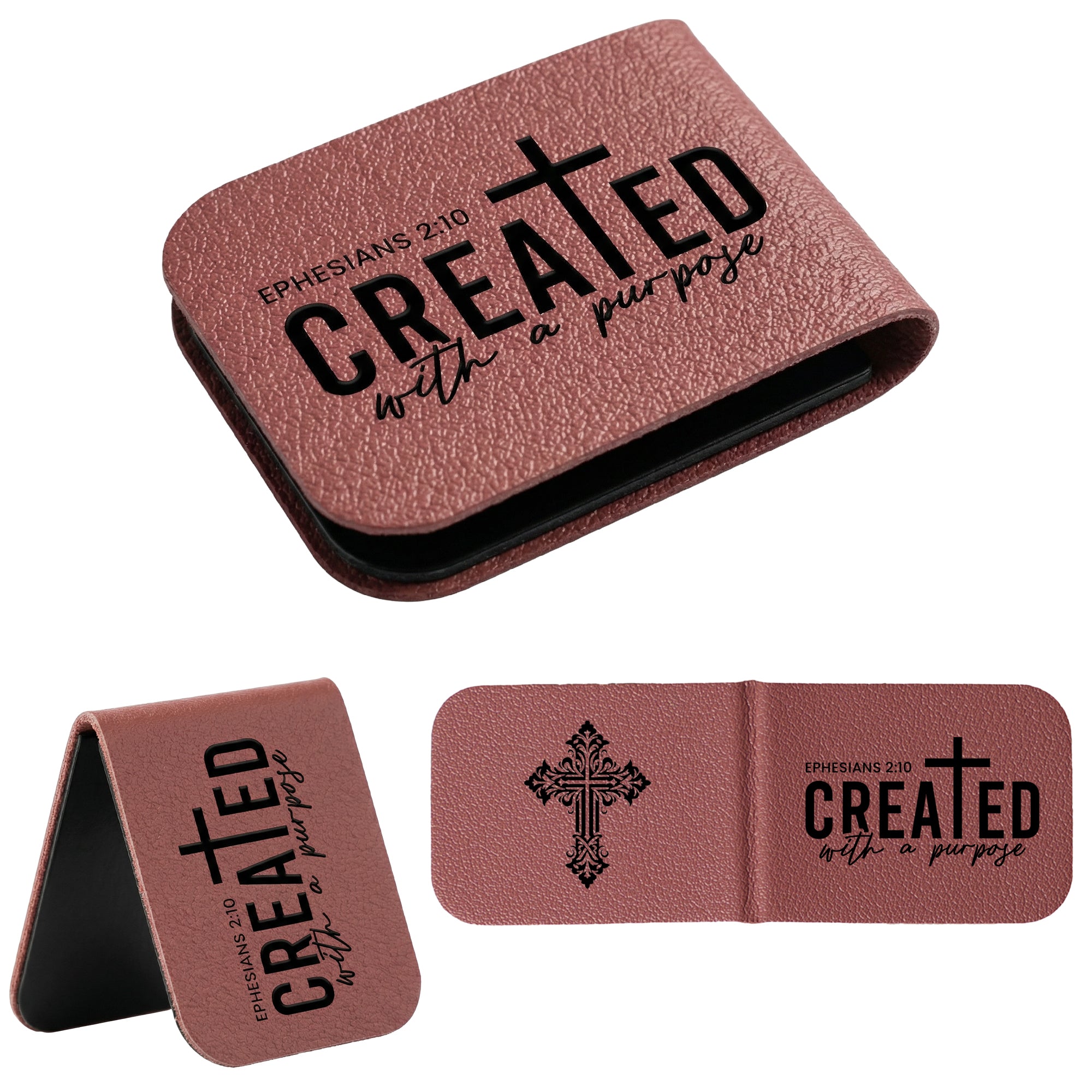 Personalized Magnetic Bookmark with Bible Verse - Rose Red