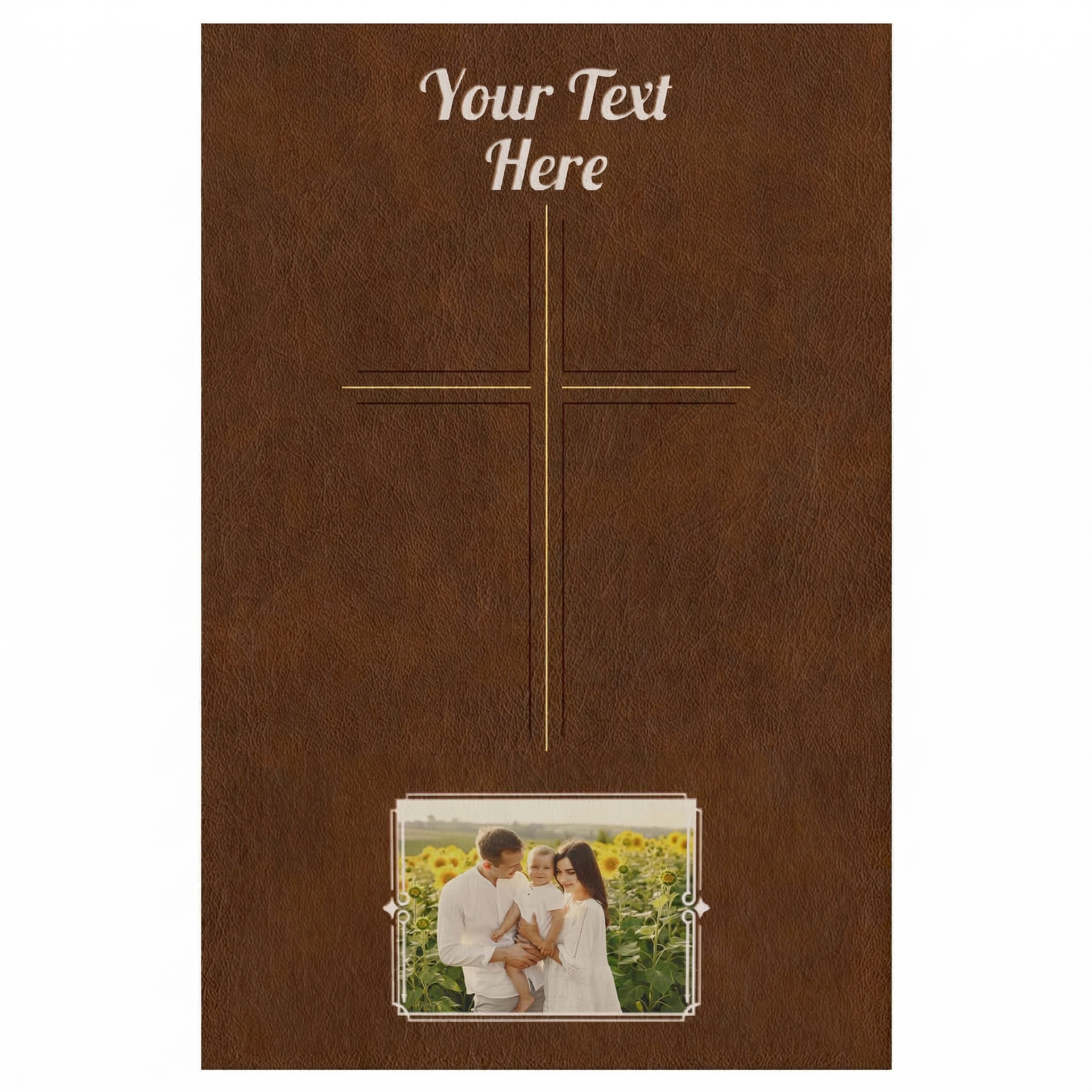 Personalized The Message Bible Brown Cross - Photo & Text