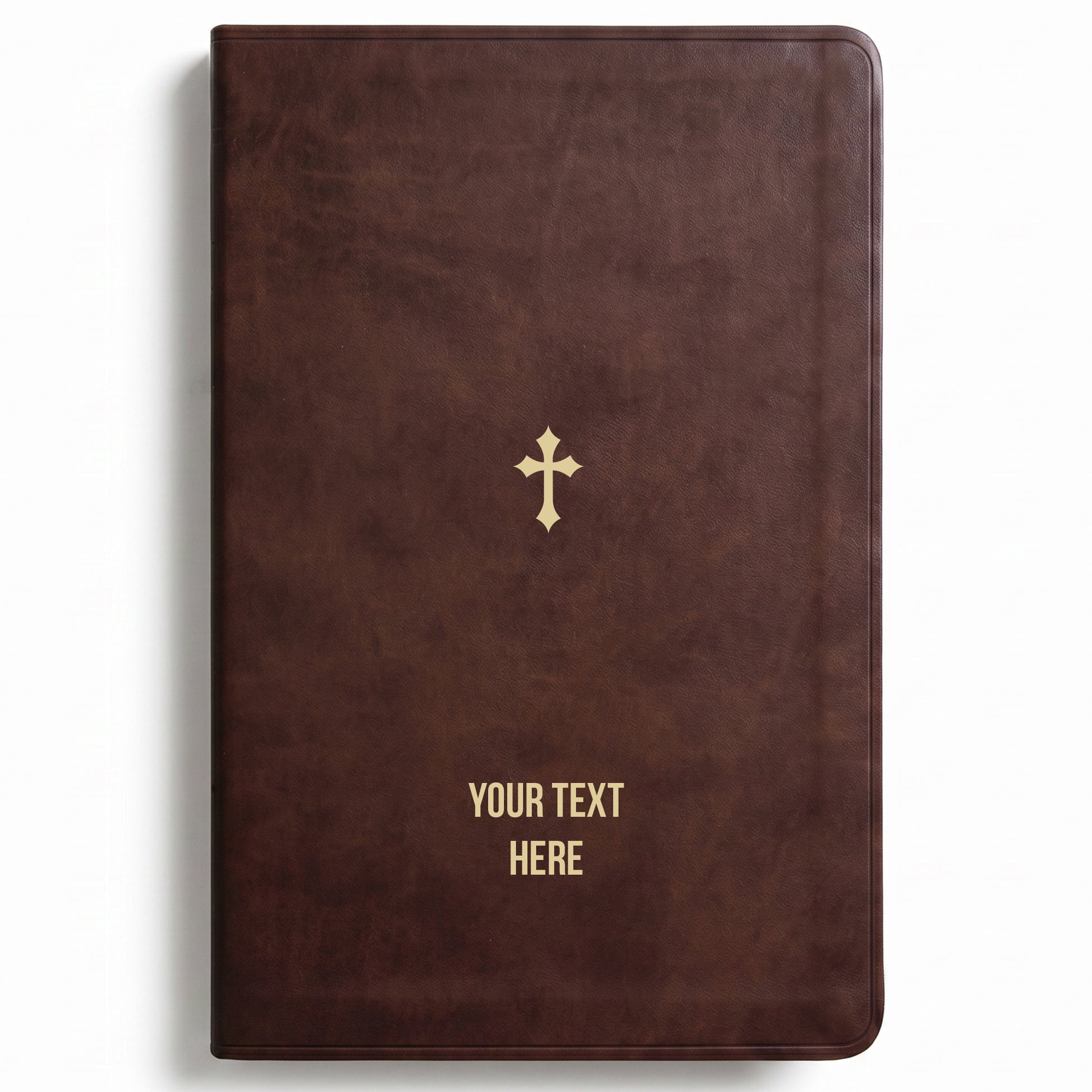Personalized ESV Brown Bible - Cross Frame