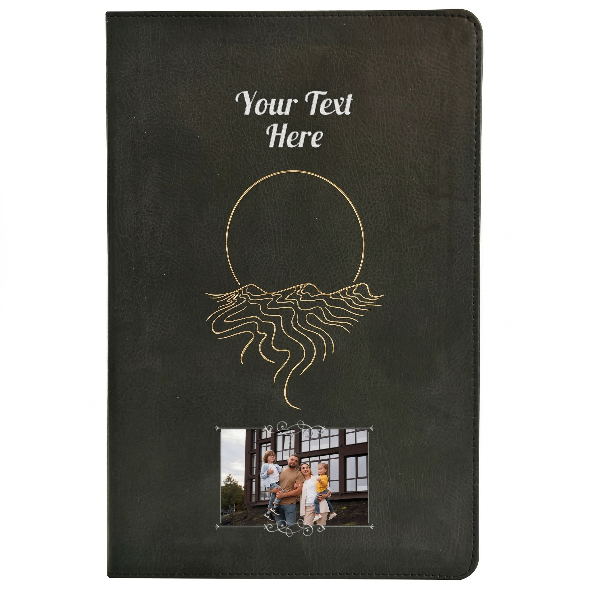 Personalized The Message Large Print Bible - Desert Night Black Thinline - Photo & Text