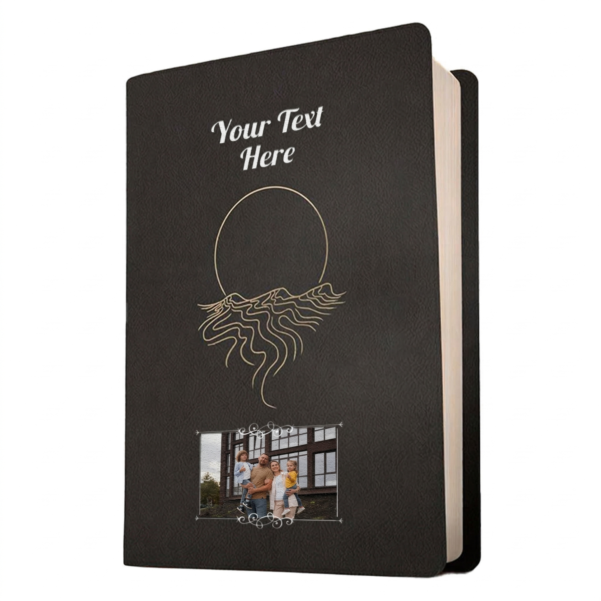 Personalized The Message Large Print Bible - Desert Night Black Thinline - Photo & Text