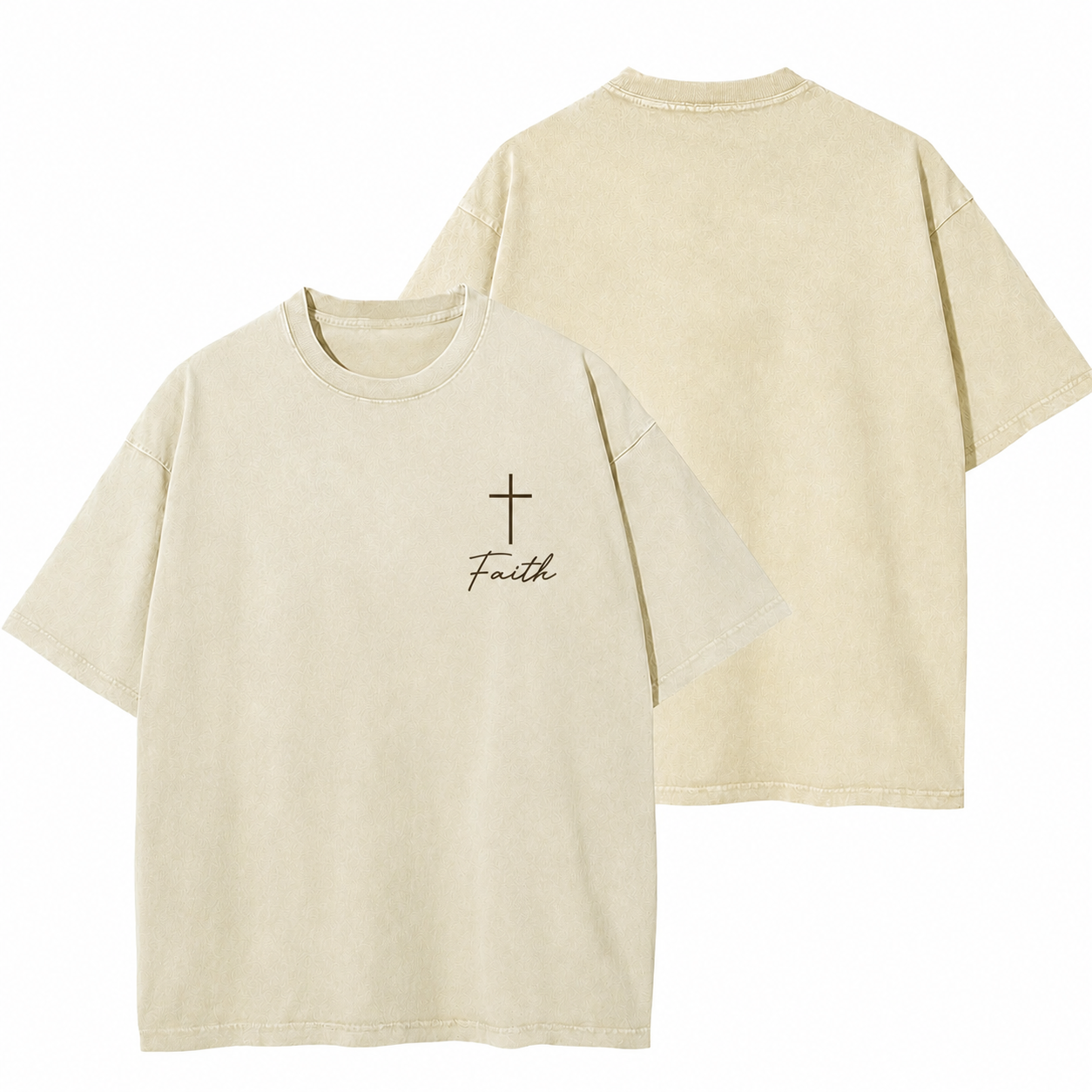 Faith Washed T-Shirt - Vintage Wash Unisex Tee, Christian Faith Graphic Tshirt